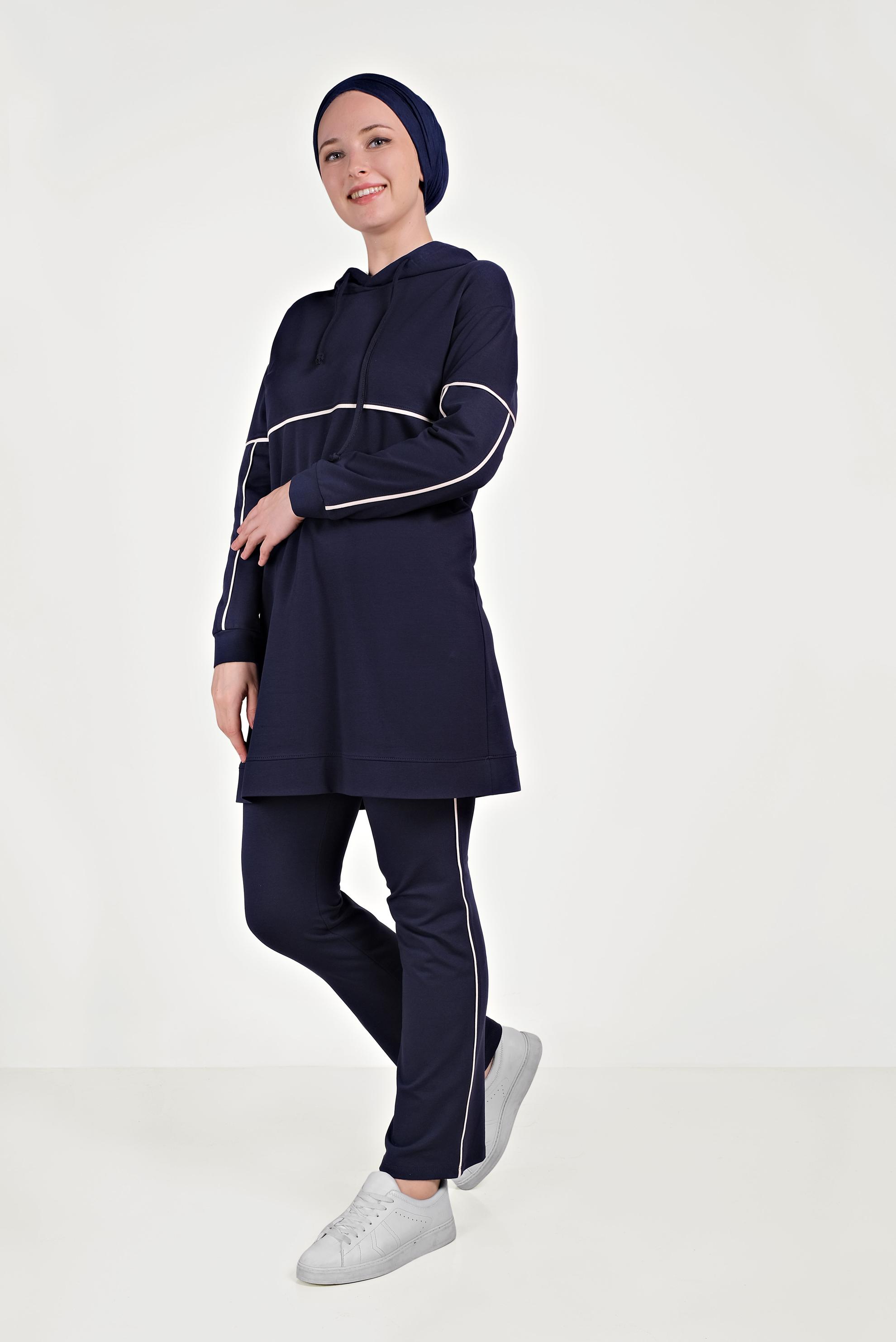 Hijab clothing NAVY BLUE COTTON TRACK SUIT 40487 