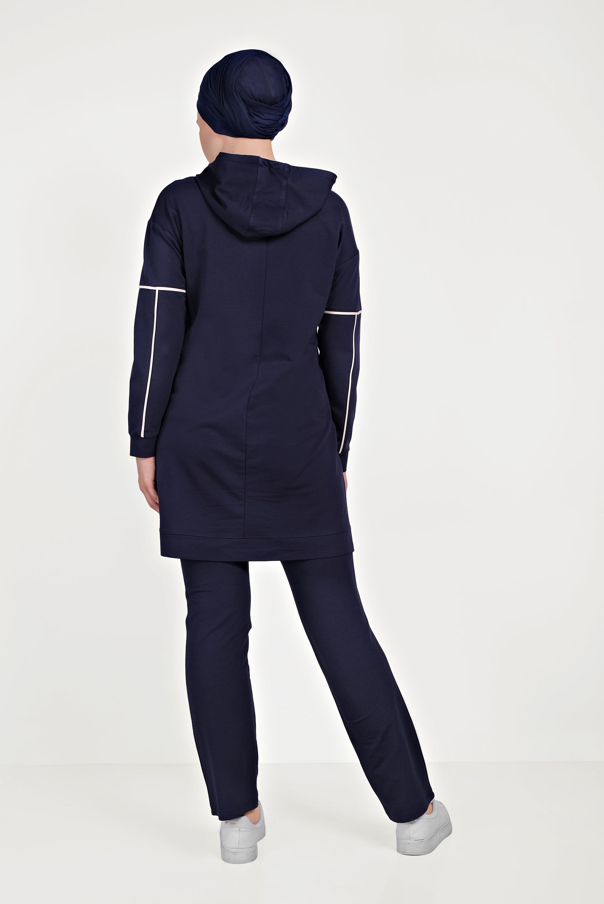 Hijab clothing NAVY BLUE COTTON TRACK SUIT 40487 