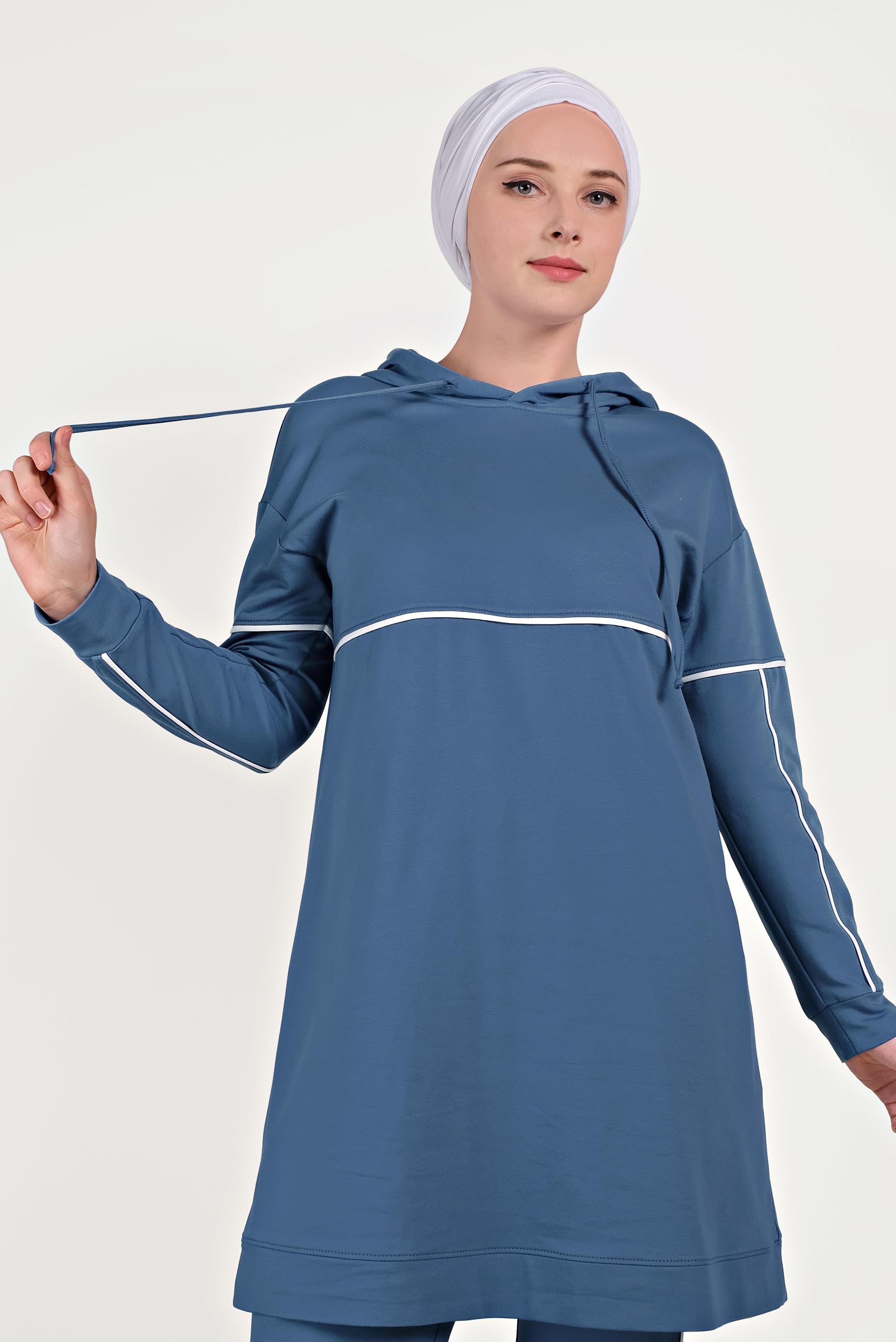 Tesettür giyim LACİVERT PAMUKLU EŞOFMAN TAKIMI 40487