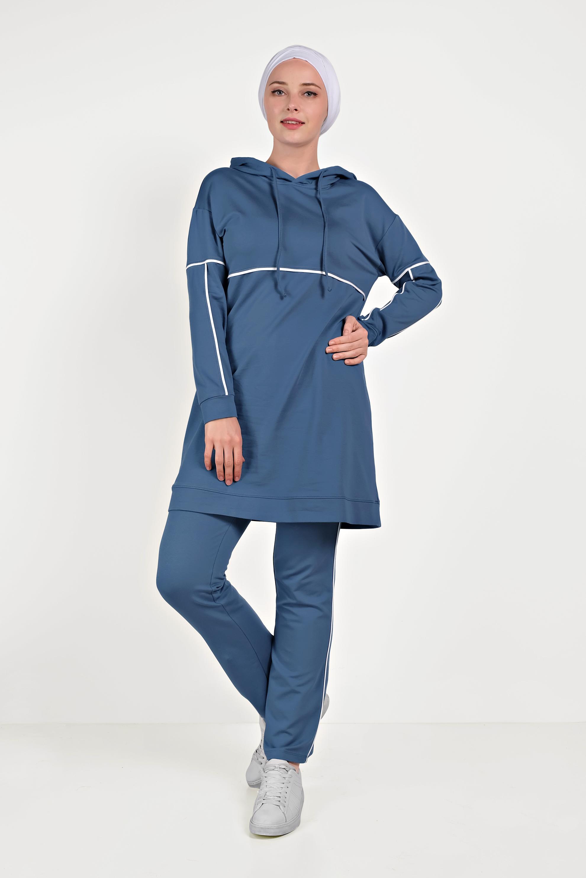 Tesettür giyim LACİVERT PAMUKLU EŞOFMAN TAKIMI 40487