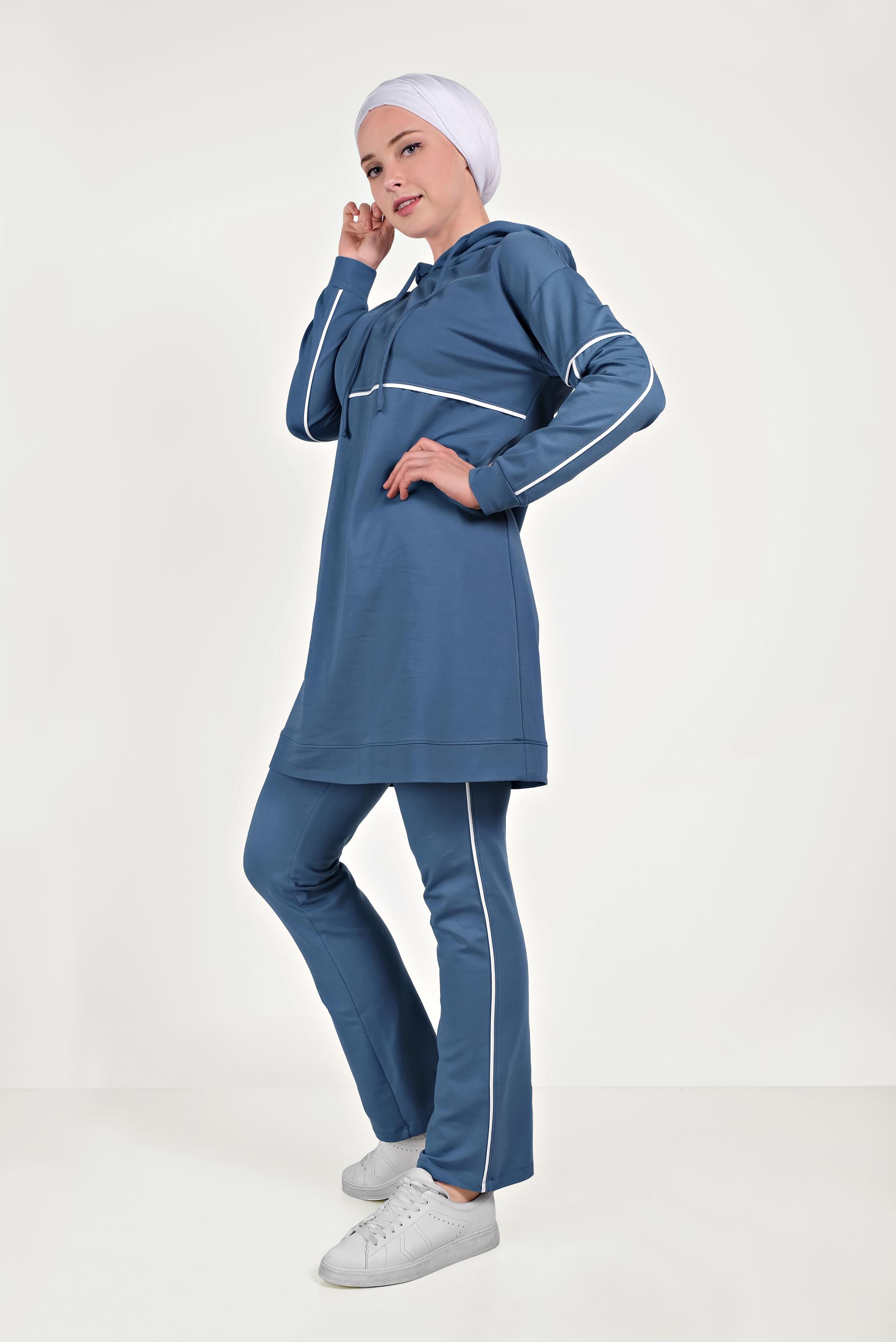 Tesettür giyim LACİVERT PAMUKLU EŞOFMAN TAKIMI 40487