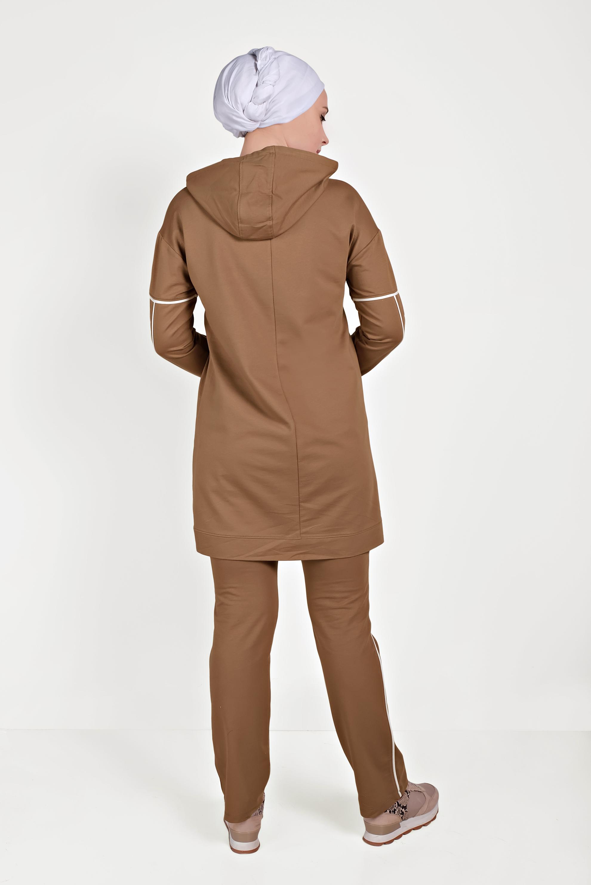 Tesettür giyim TABA PAMUKLU EŞOFMAN TAKIMI 40487