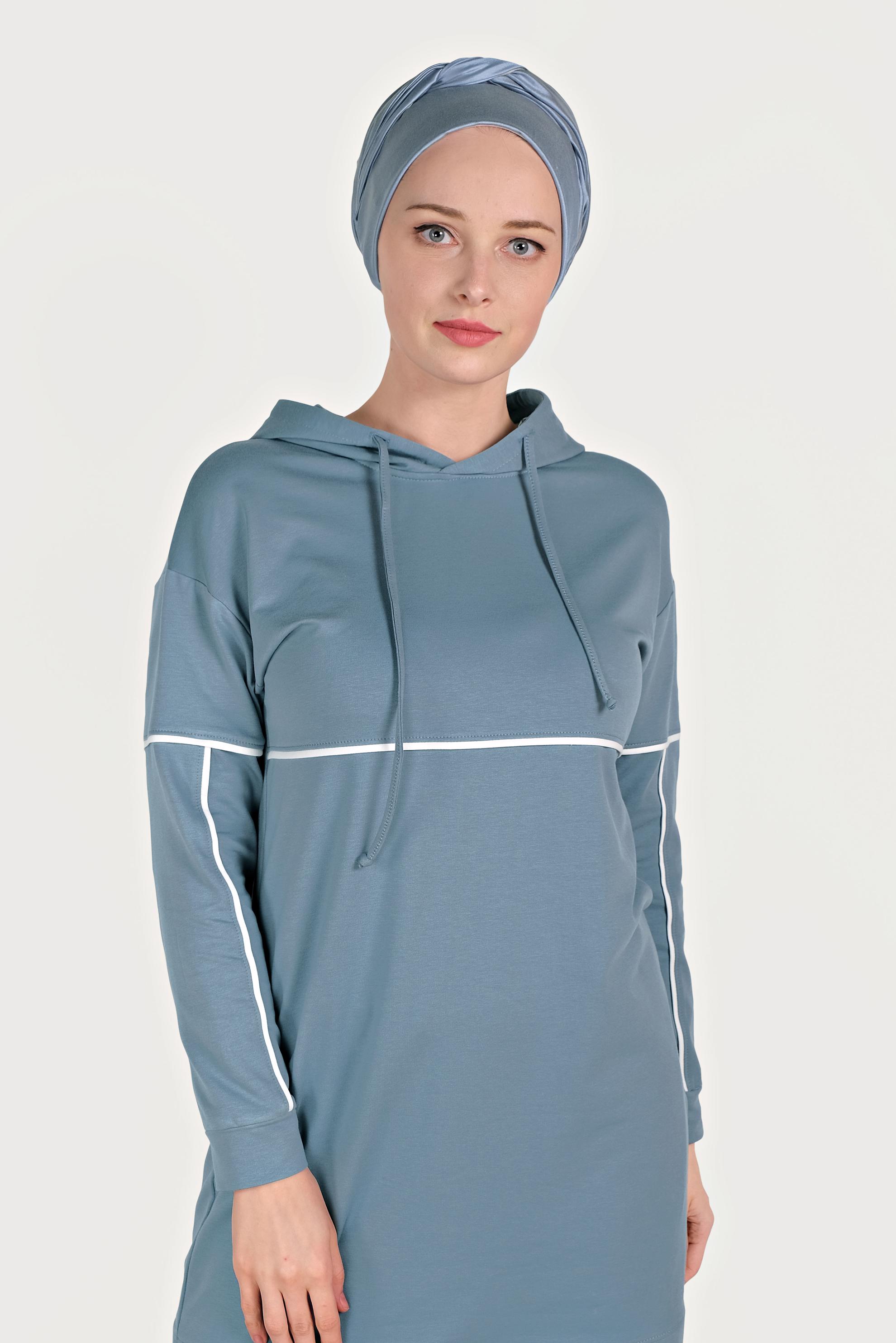 Tesettür giyim MAVİ PAMUKLU EŞOFMAN TAKIMI 40487