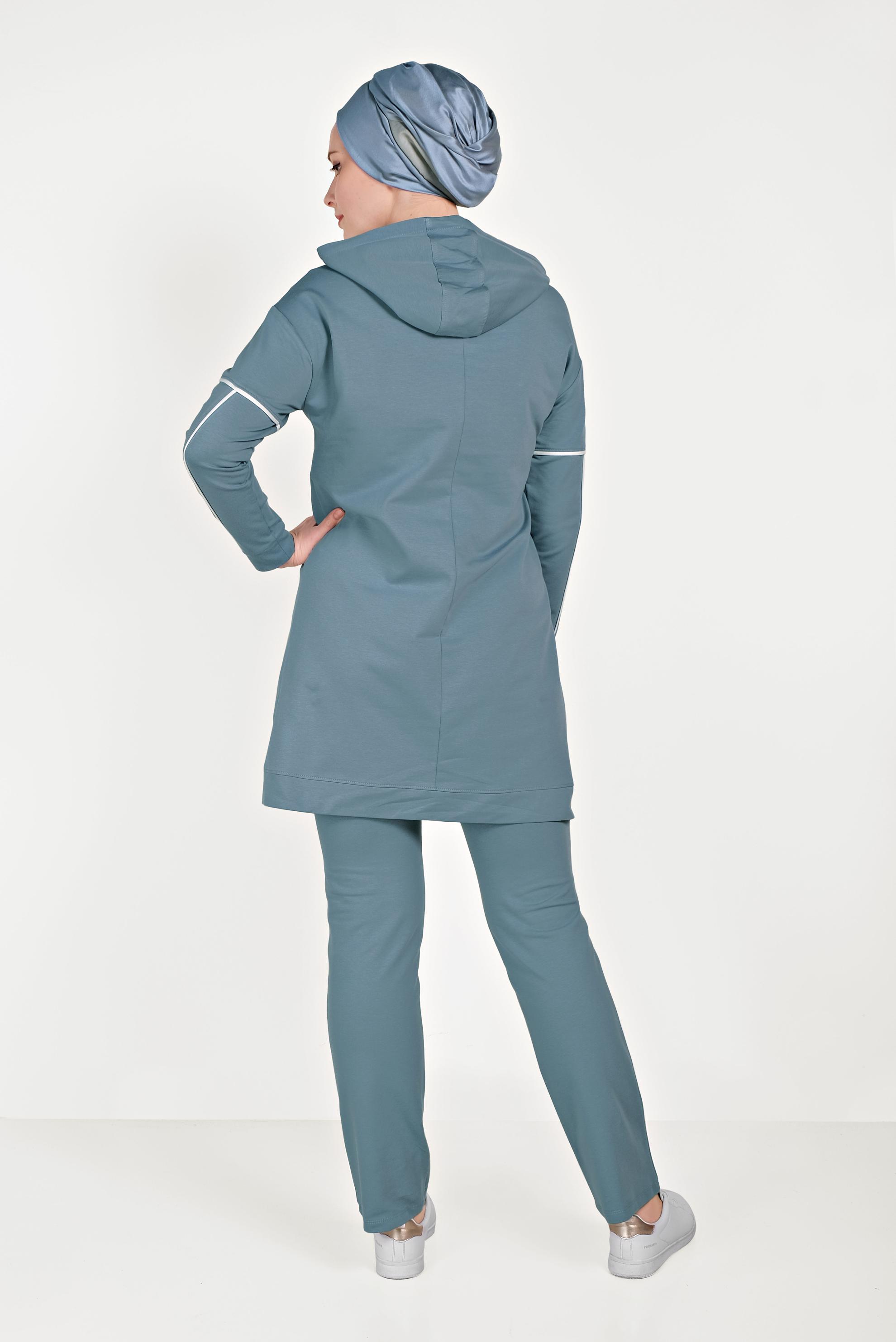 Tesettür giyim MAVİ PAMUKLU EŞOFMAN TAKIMI 40487