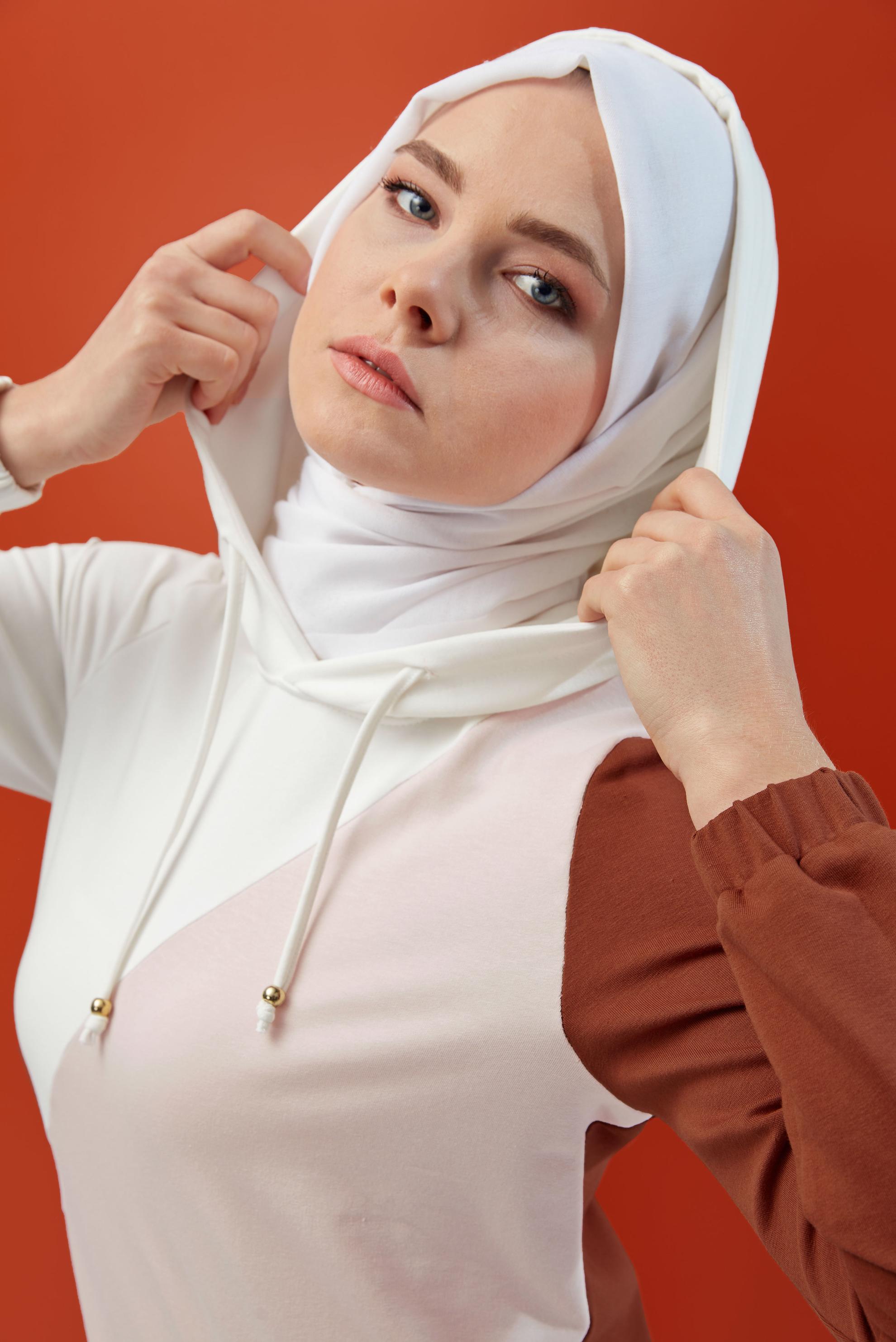 Tesettür giyim TURUNCU CEP DETAYLI İKİLİ PANTOLONLU EŞOFMAN TAKIMI 40488