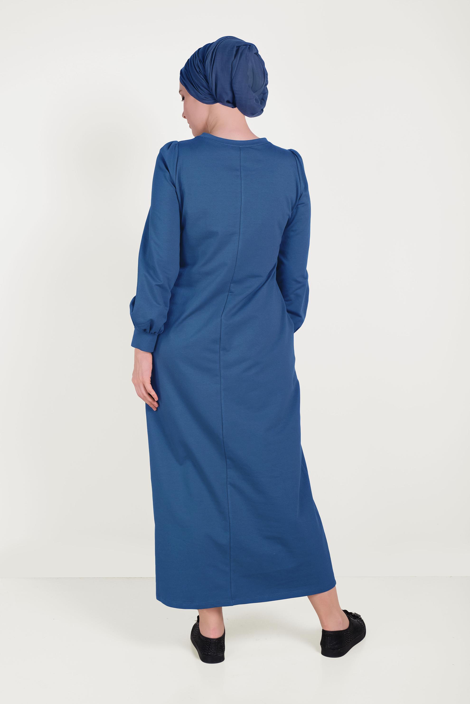 Tesettür giyim LACİVERT PUL PAYETLİ EŞOFMAN ELBİSE 40526