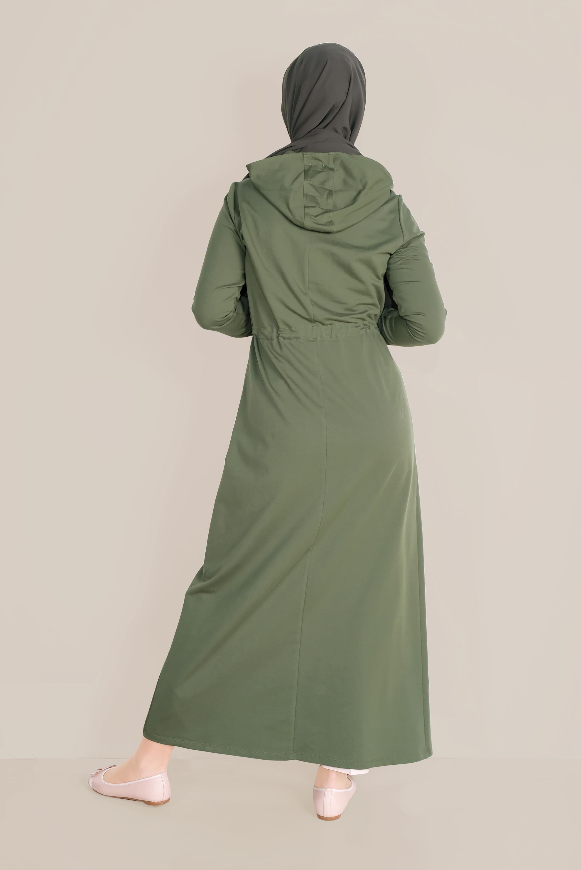 Tesettür giyim HAKİ TAŞLI EŞOFMAN TUNİK 40547