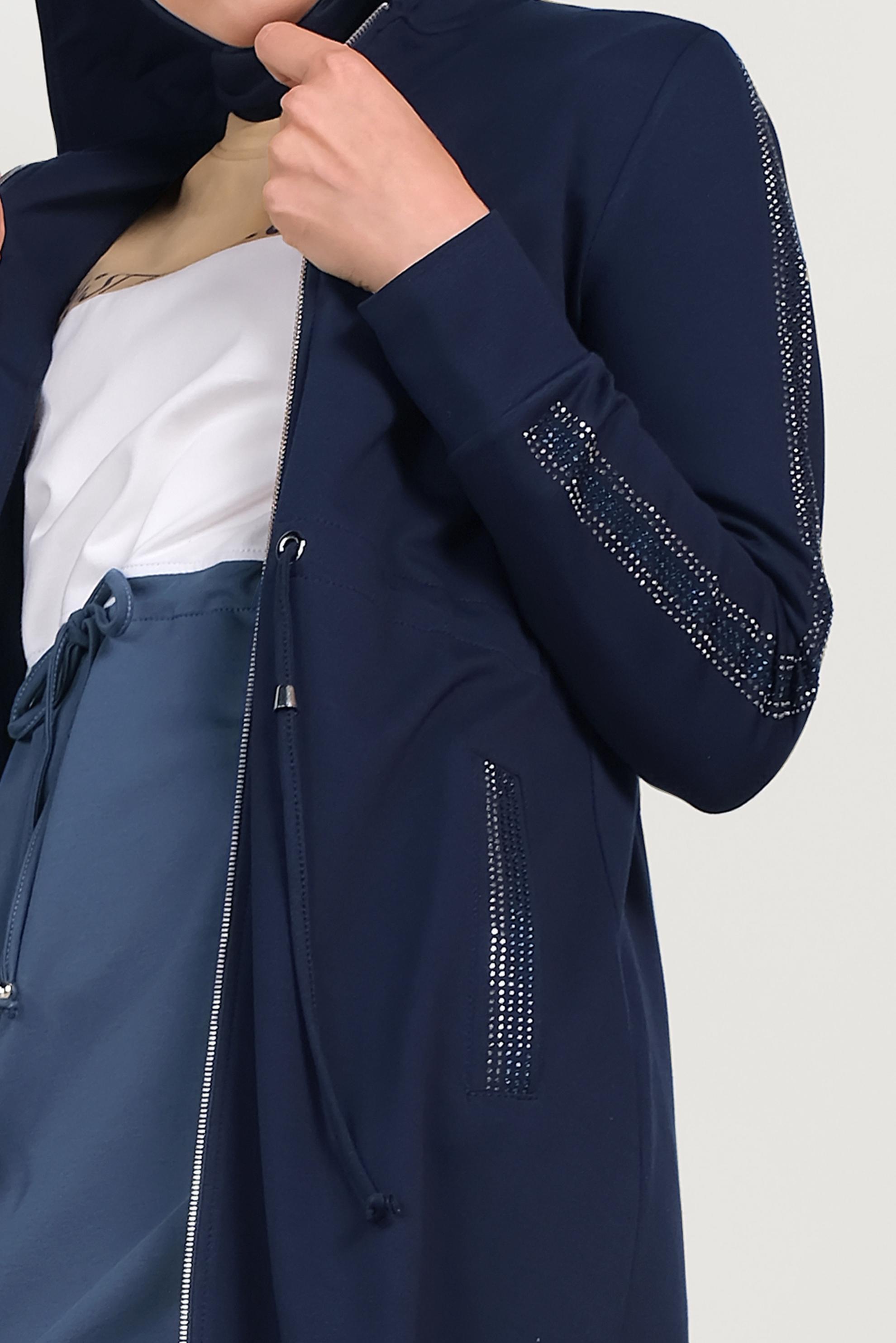 Tesettür giyim LACİVERT TAŞLI EŞOFMAN TUNİK 40547