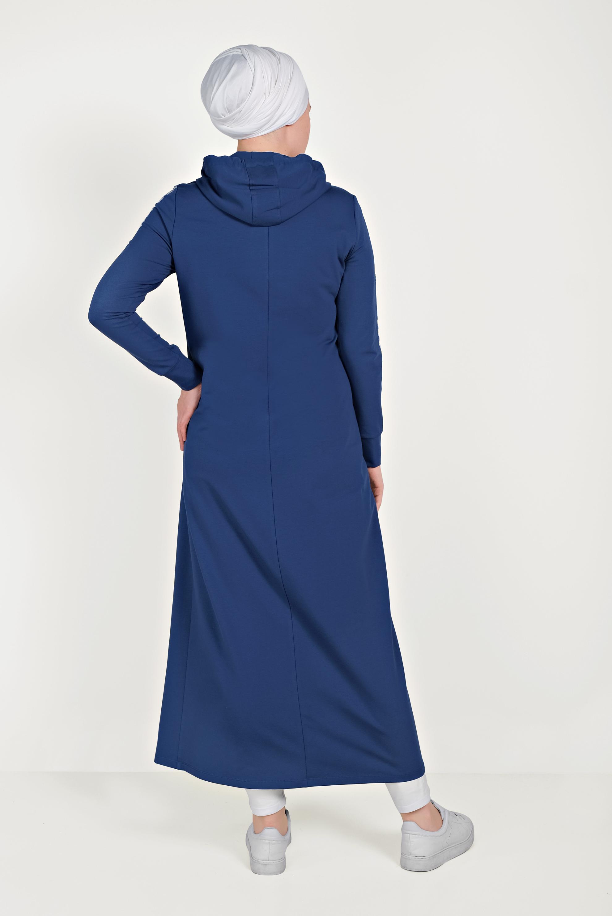 Tesettür giyim LACİVERT PAMUKLU FERMUARLI EŞOFMAN TUNİK 40549