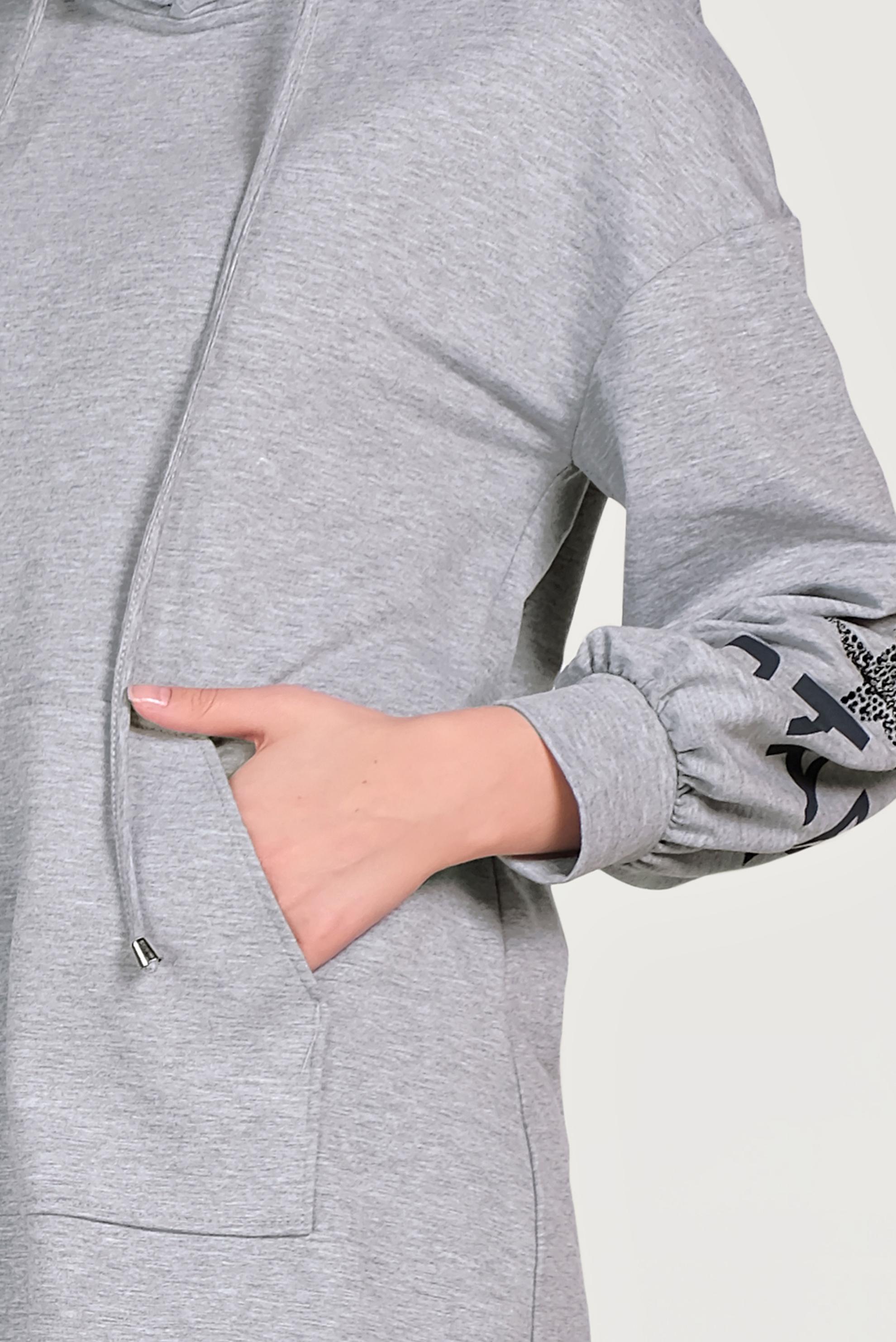 Hijab clothing GREY HOODED SPORTS TUNIC 40550 