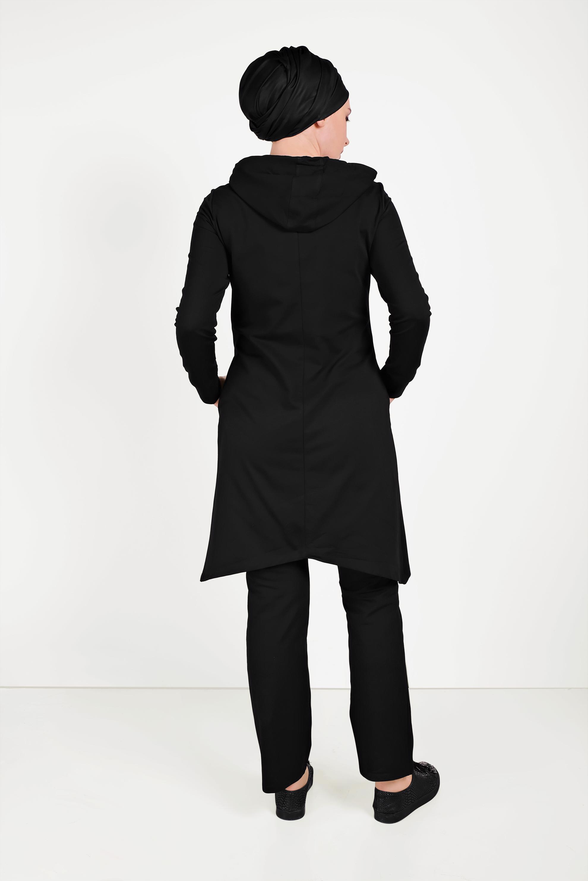 Hijab clothing BLACK SEQUIN DETAIL TRACKSUIT SET 40552 