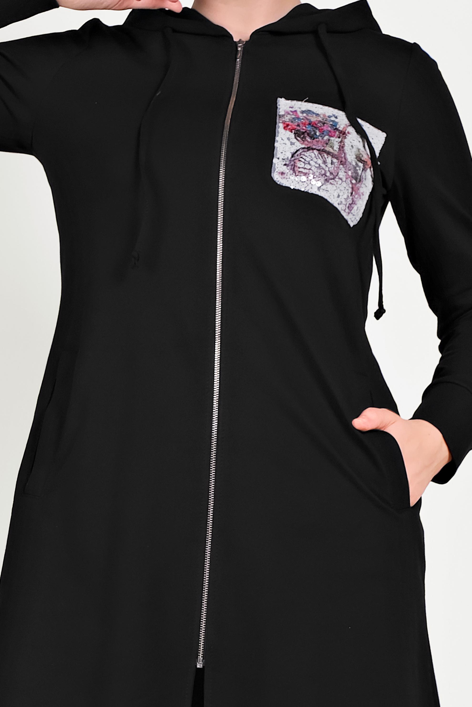 Hijab clothing BLACK SEQUIN DETAIL TRACKSUIT SET 40552 