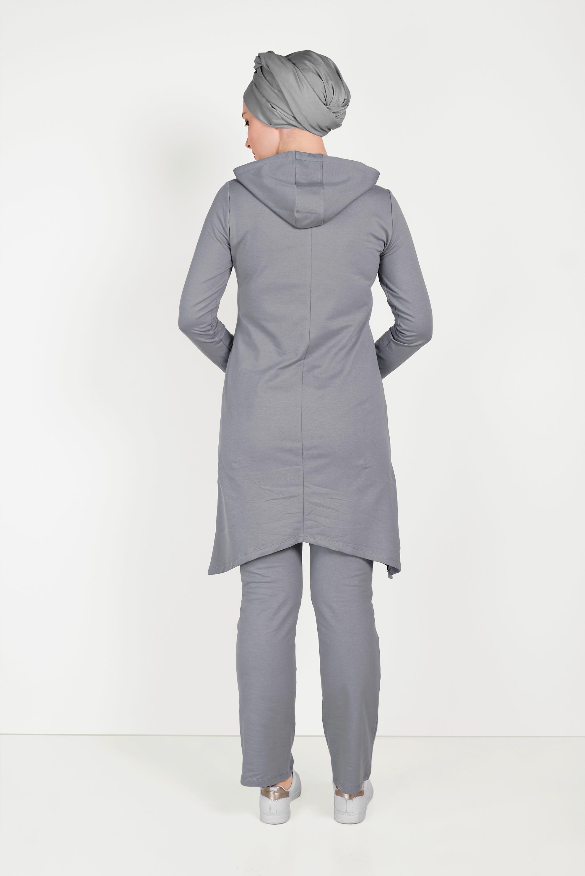 Tesettür giyim GRİ PUL DETAYLI EŞOFMAN TAKIMI 40552