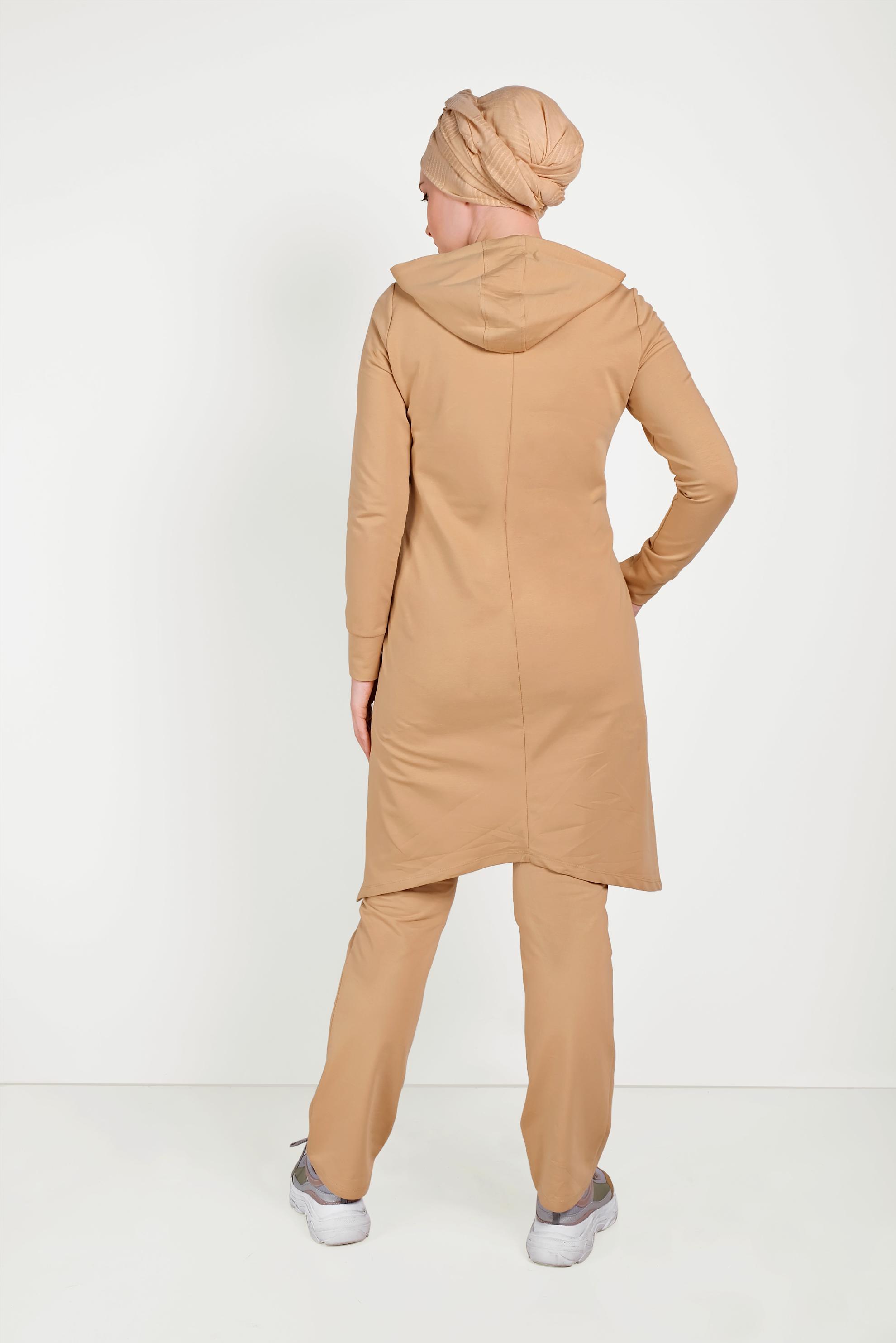 Tesettür giyim KAHVE PUL DETAYLI EŞOFMAN TAKIMI 40552