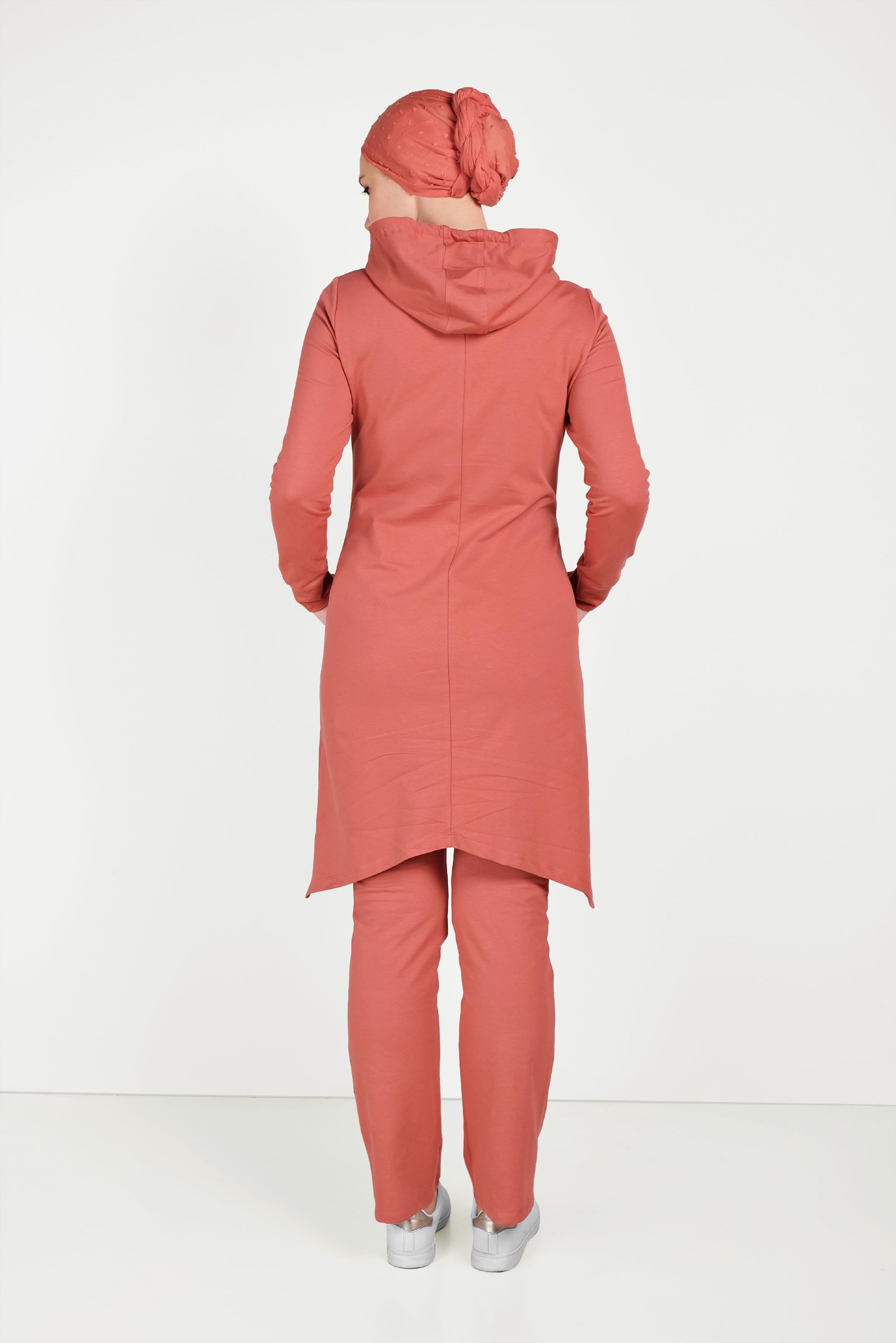 Tesettür giyim TURUNCU PUL DETAYLI EŞOFMAN TAKIMI 40552