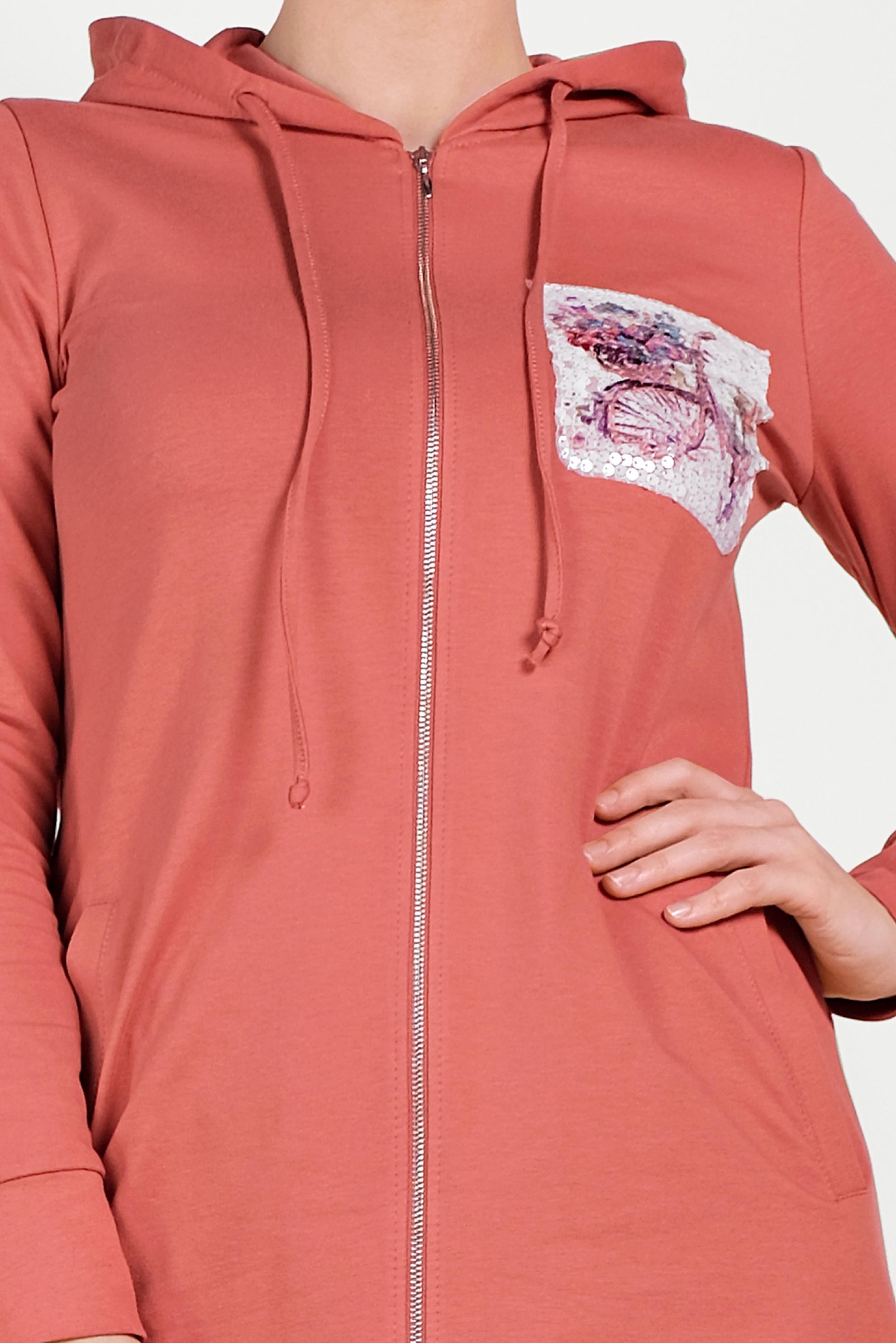 Tesettür giyim TURUNCU PUL DETAYLI EŞOFMAN TAKIMI 40552