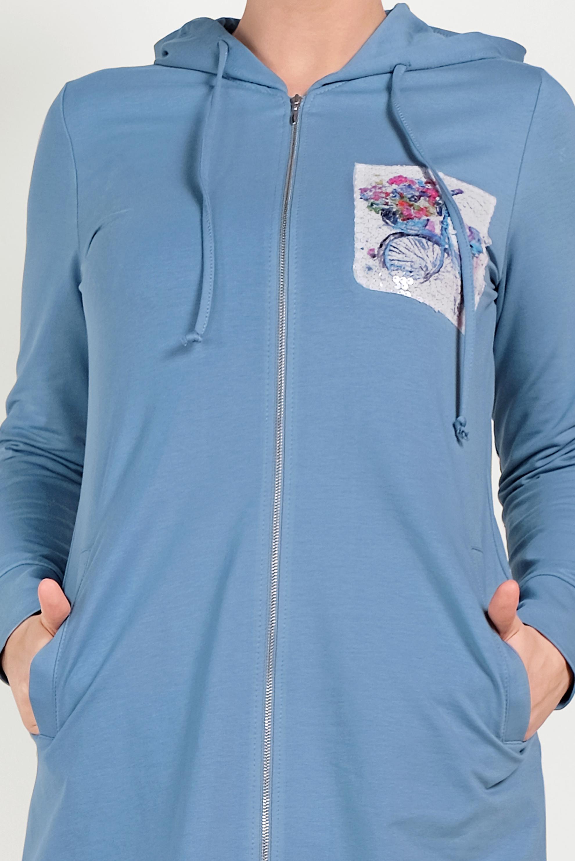 Hijab clothing BLUE SEQUIN DETAIL TRACKSUIT SET 40552 