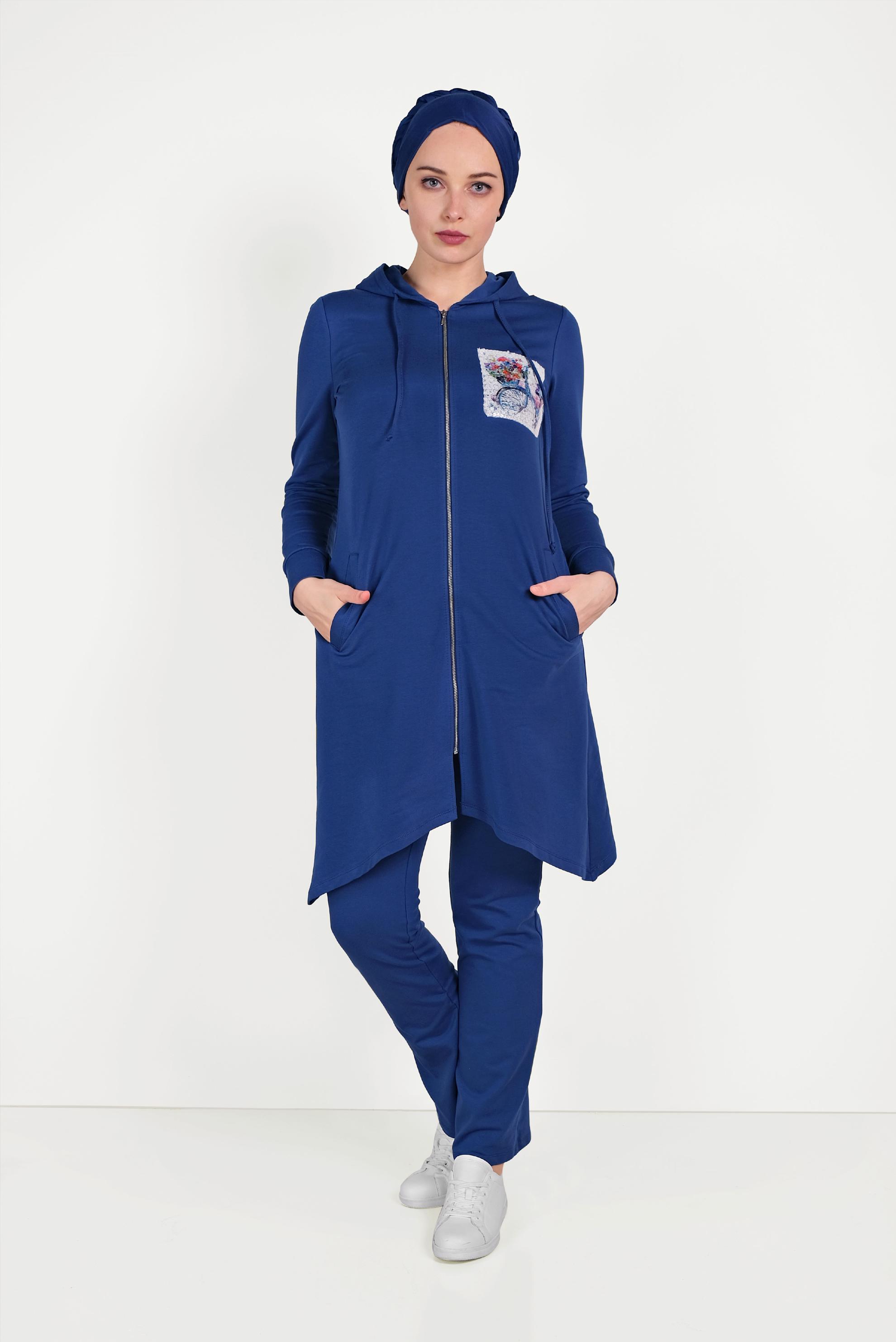 Tesettür giyim LACİVERT PUL DETAYLI EŞOFMAN TAKIMI 40552