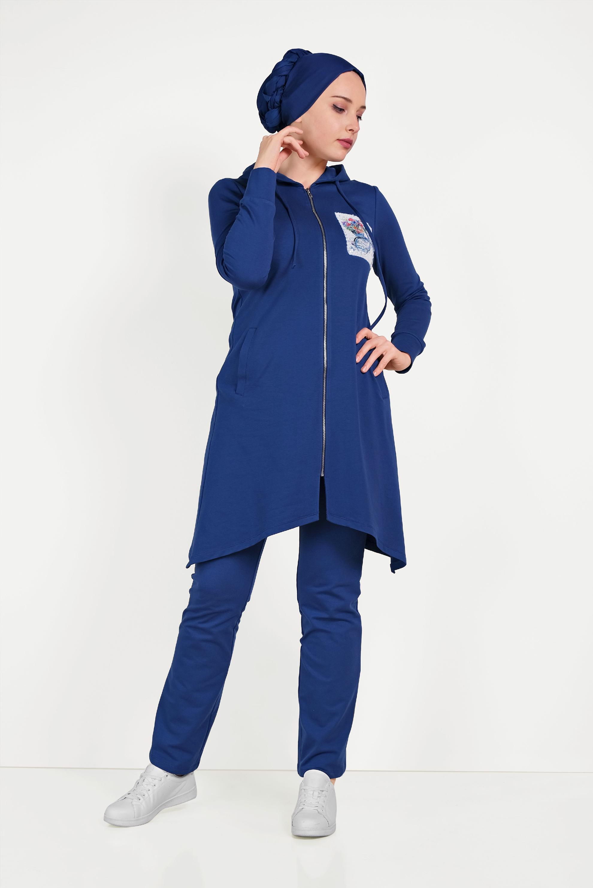 Tesettür giyim LACİVERT PUL DETAYLI EŞOFMAN TAKIMI 40552