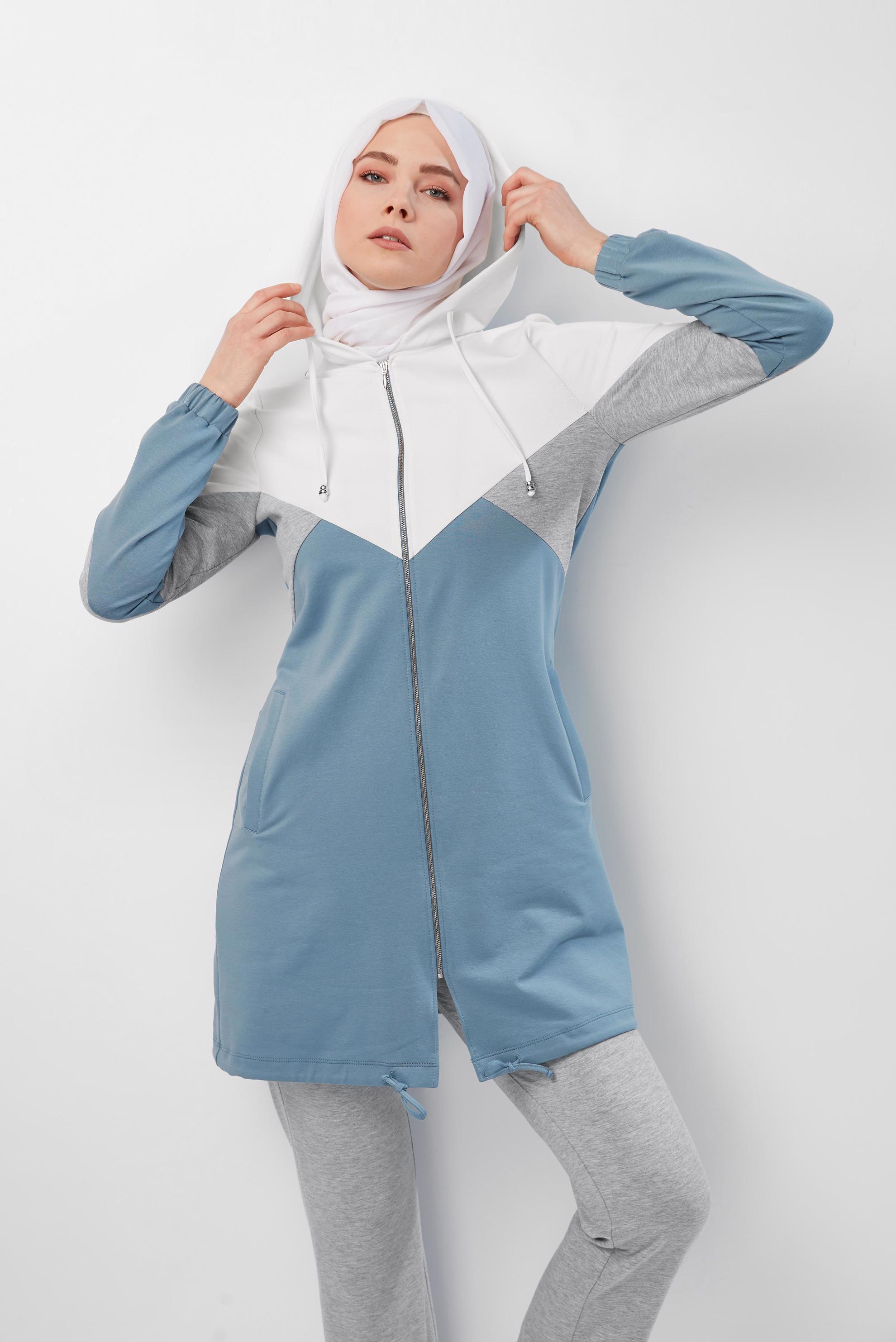 Hijab clothing BLUE 40553 ALEDA 2&prime;Lİ PANT.EŞOFMAN TAKIM 38/44