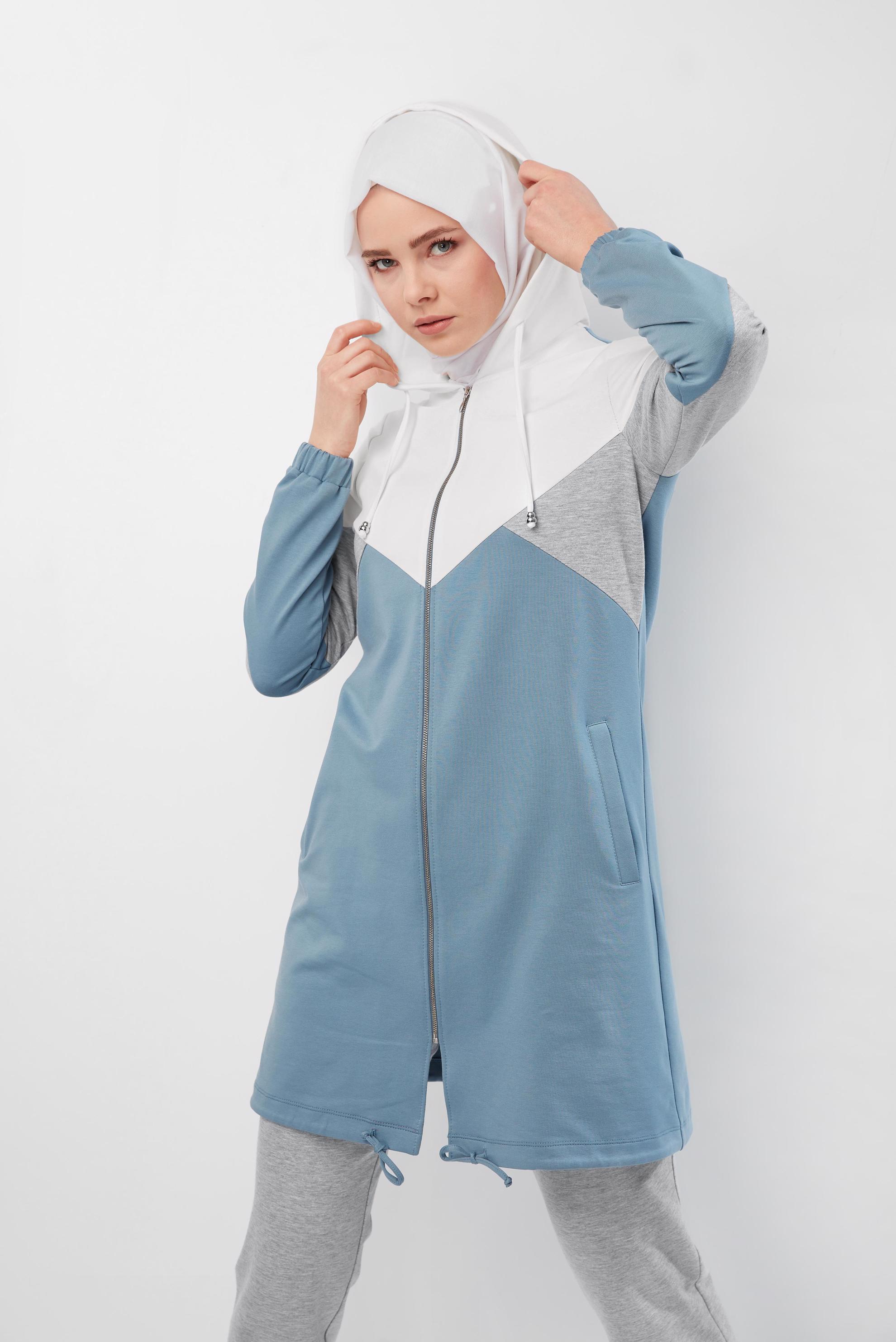 Hijab clothing BLUE 40553 ALEDA 2&prime;Lİ PANT.EŞOFMAN TAKIM 38/44