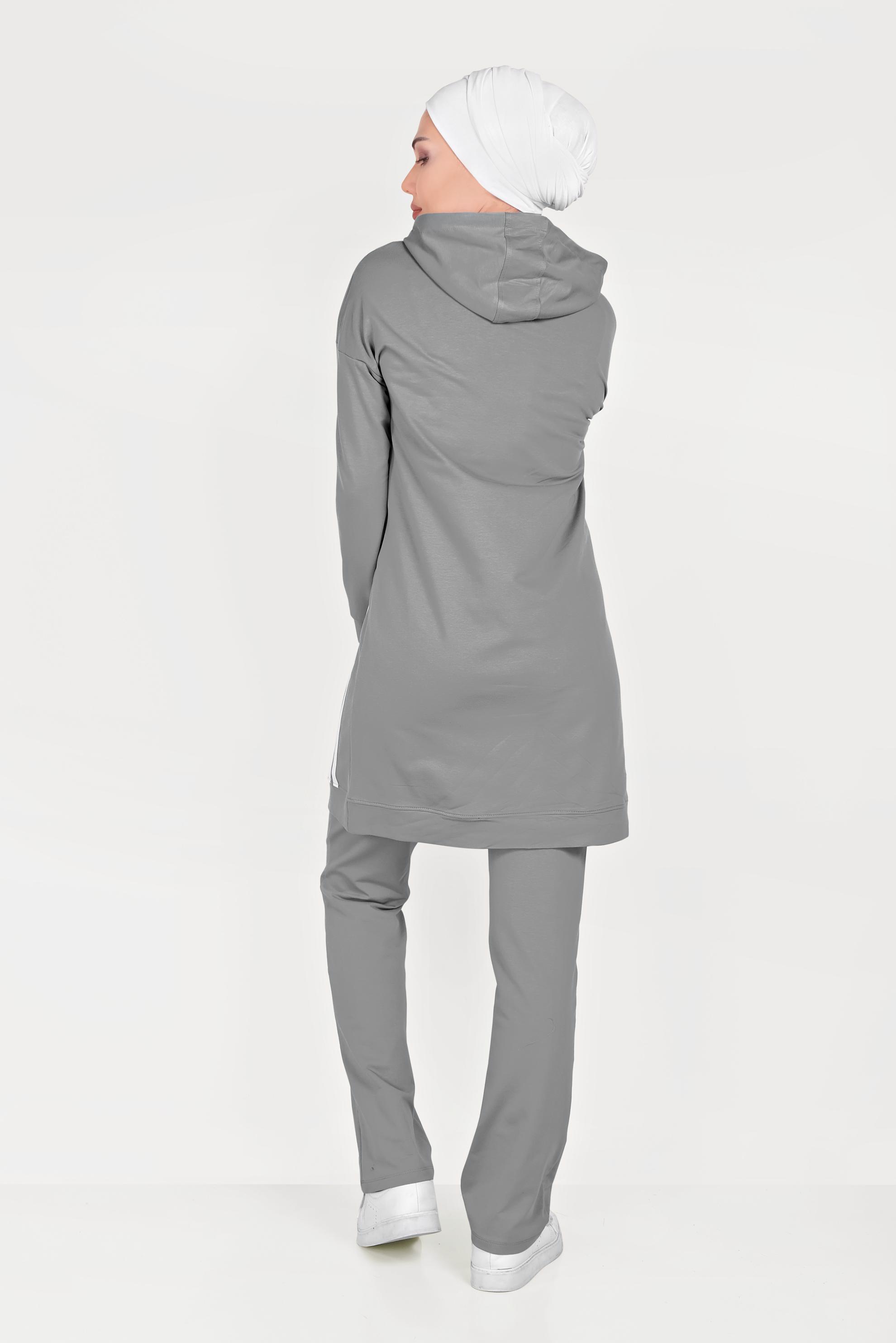 Hijab clothing GREY STRIPED TRACK SUIT 40554 