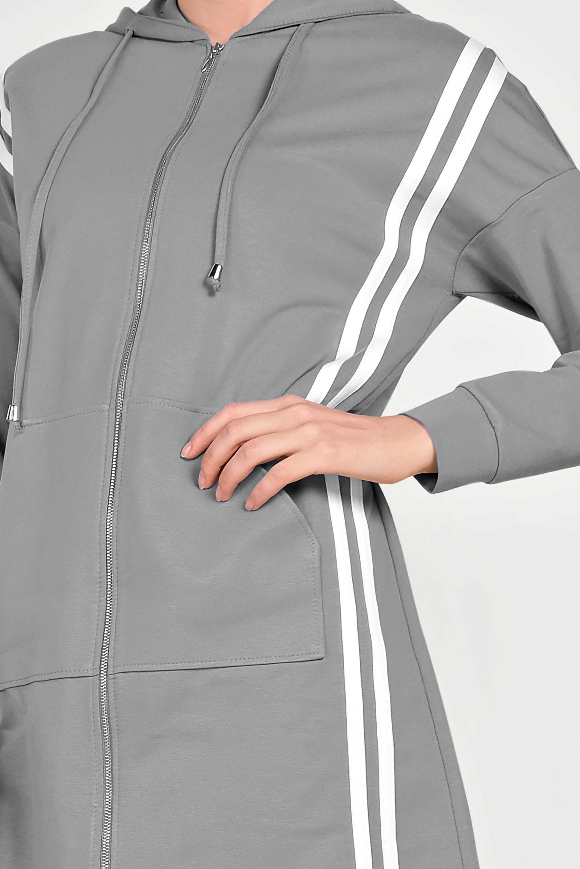 Hijab clothing GREY STRIPED TRACK SUIT 40554 