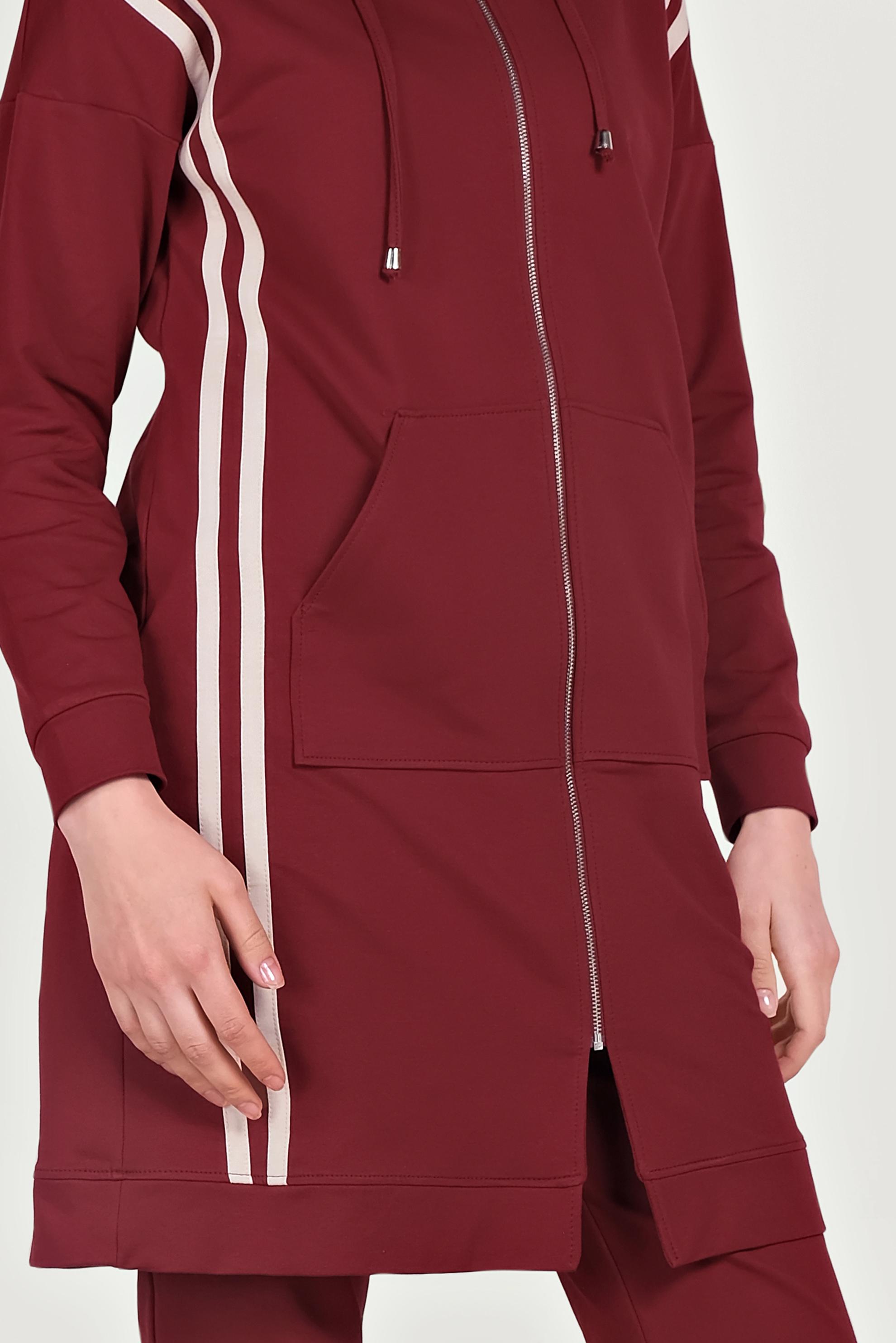 Hijab clothing CLARET RED STRIPED TRACK SUIT 40554 