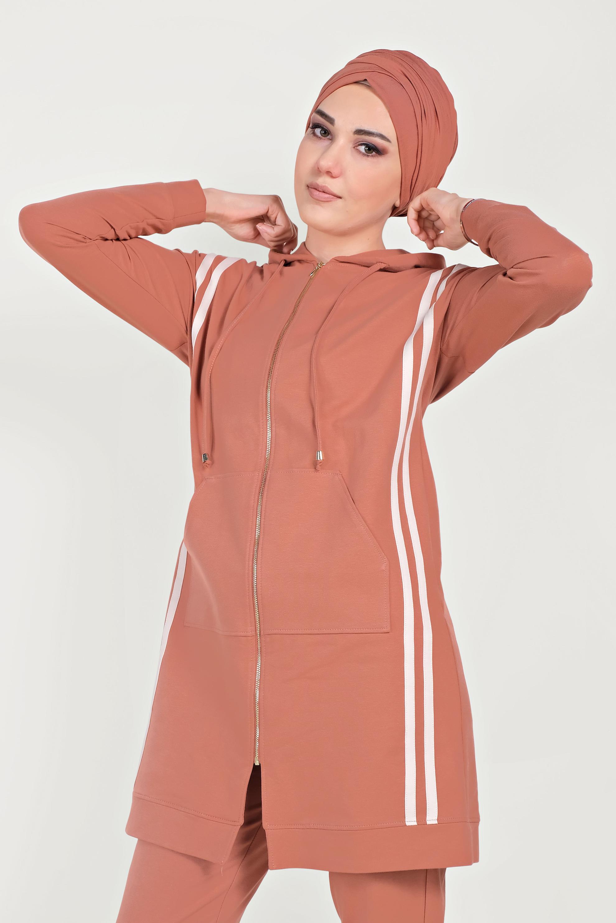 Hijab clothing ORANGE STRIPED TRACK SUIT 40554 