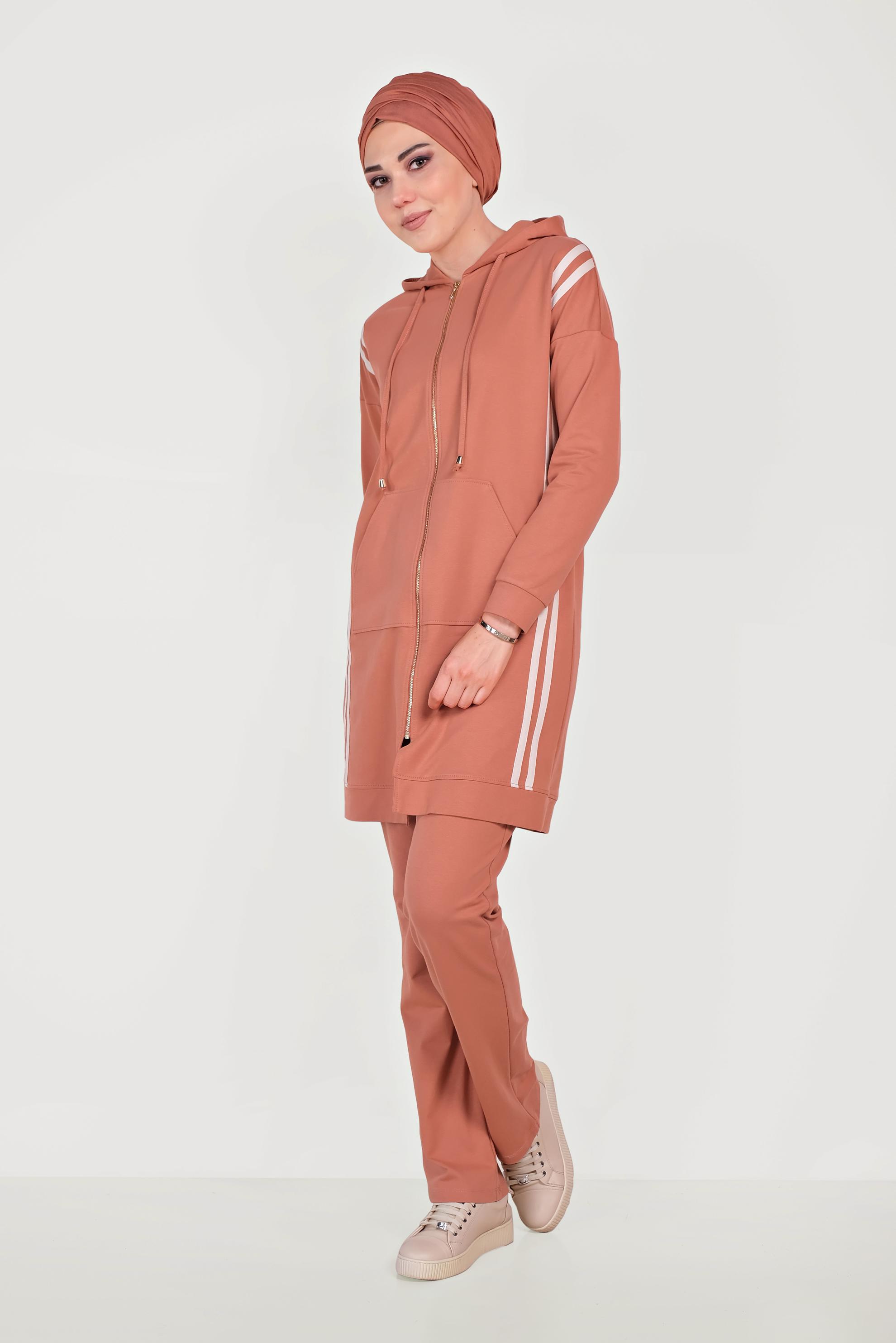 Hijab clothing ORANGE STRIPED TRACK SUIT 40554 