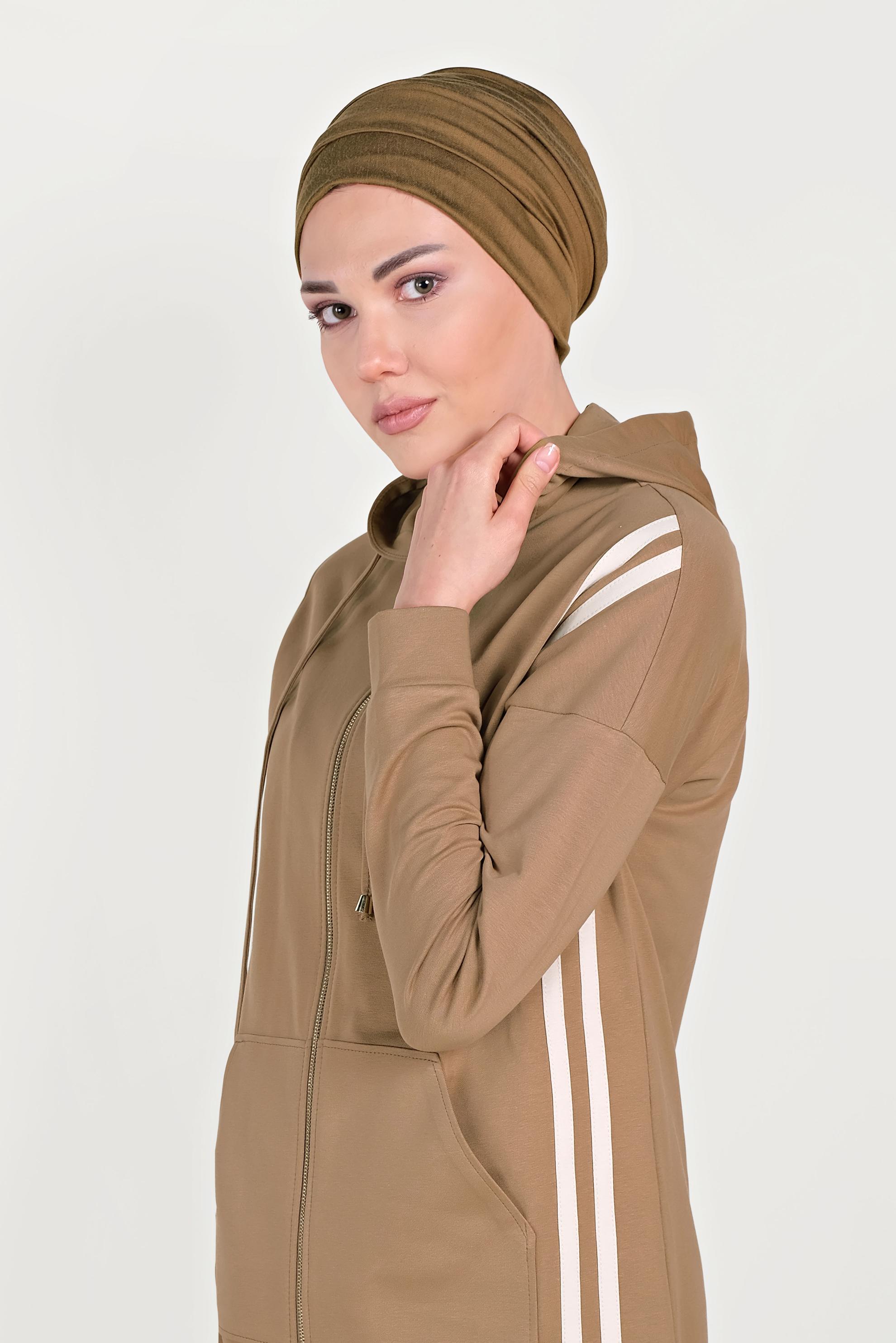 Hijab clothing BROWN STRIPED TRACK SUIT 40554 