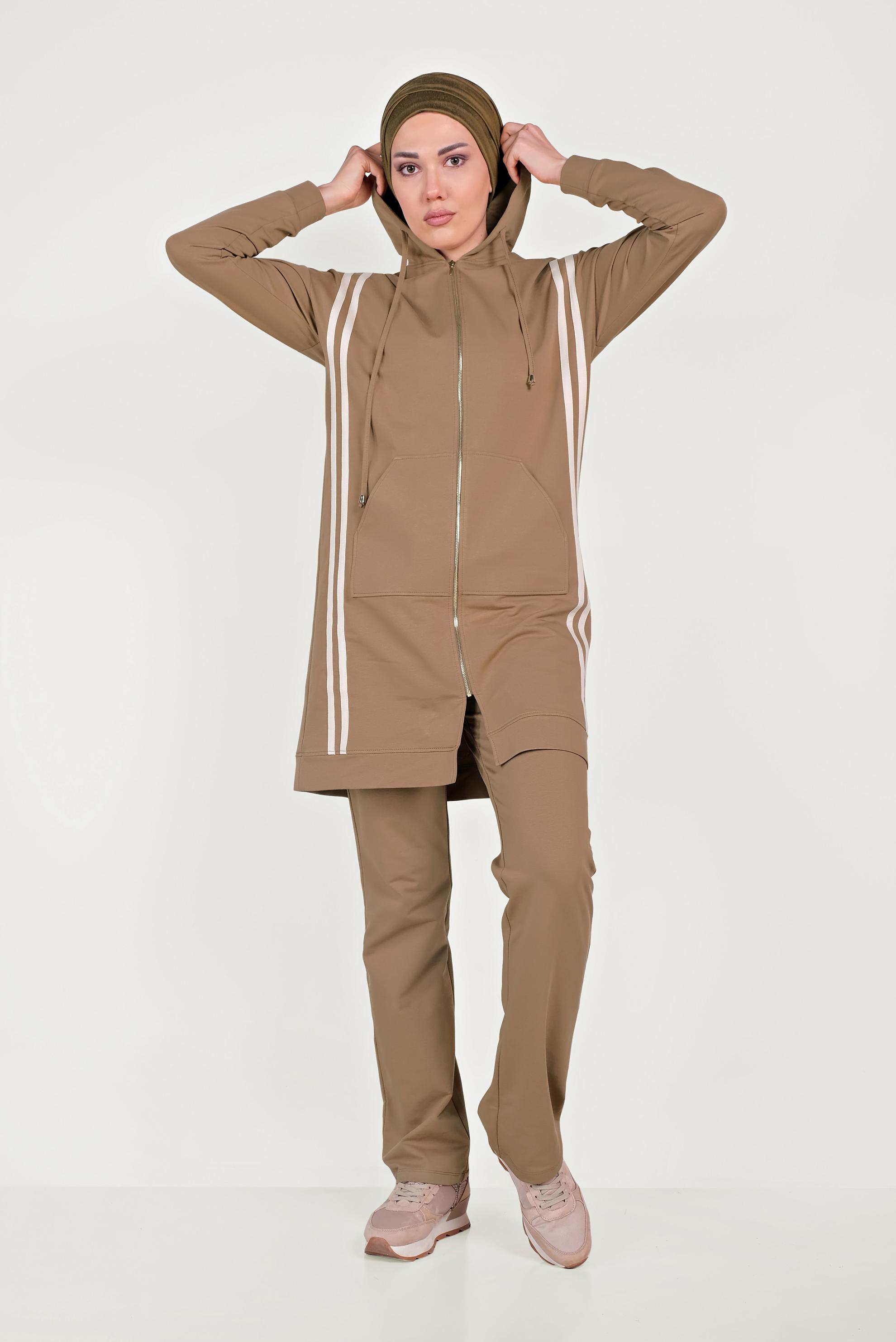 Hijab clothing BROWN STRIPED TRACK SUIT 40554 