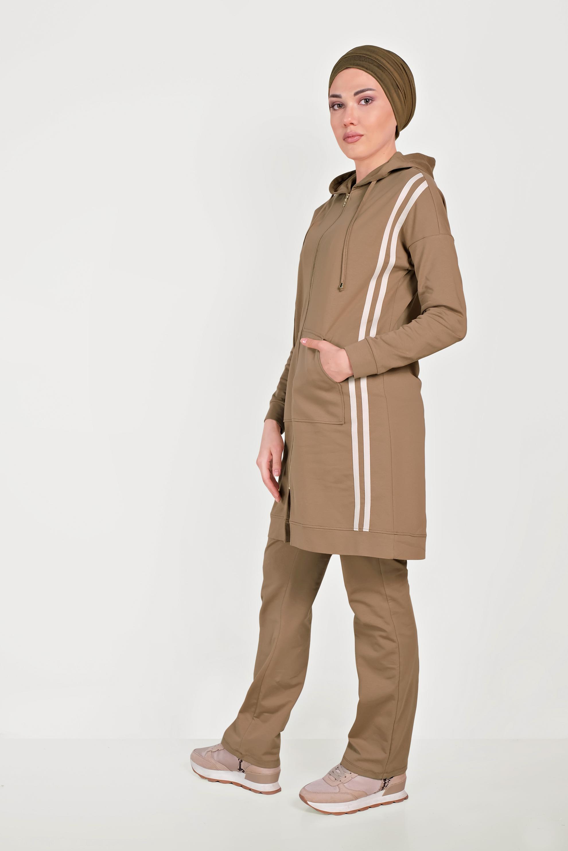 Hijab clothing BROWN STRIPED TRACK SUIT 40554 