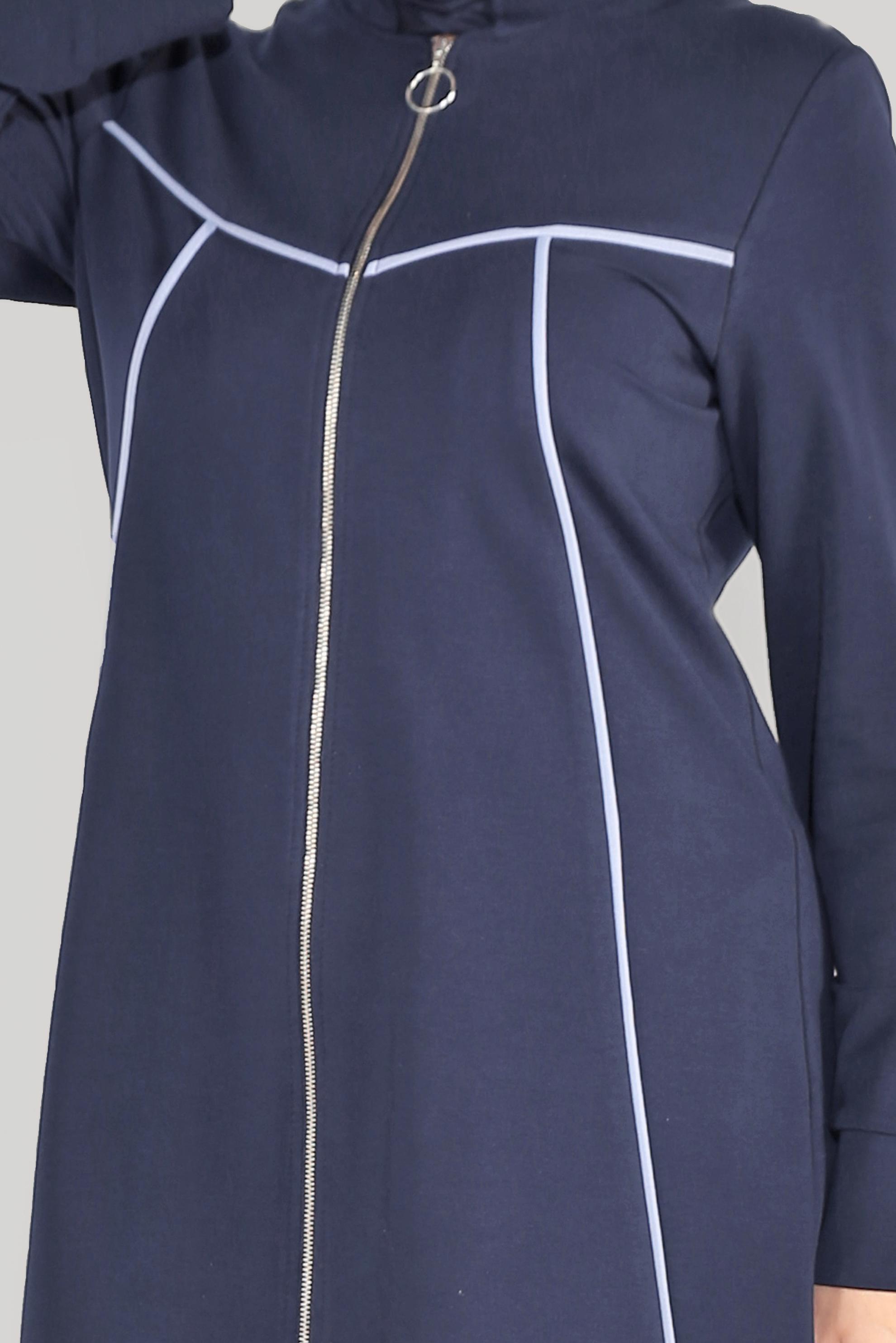 Tesettür giyim LACİVERT HAKİM YAKA FERMUARLI EŞOFMAN TAKIMI 40556