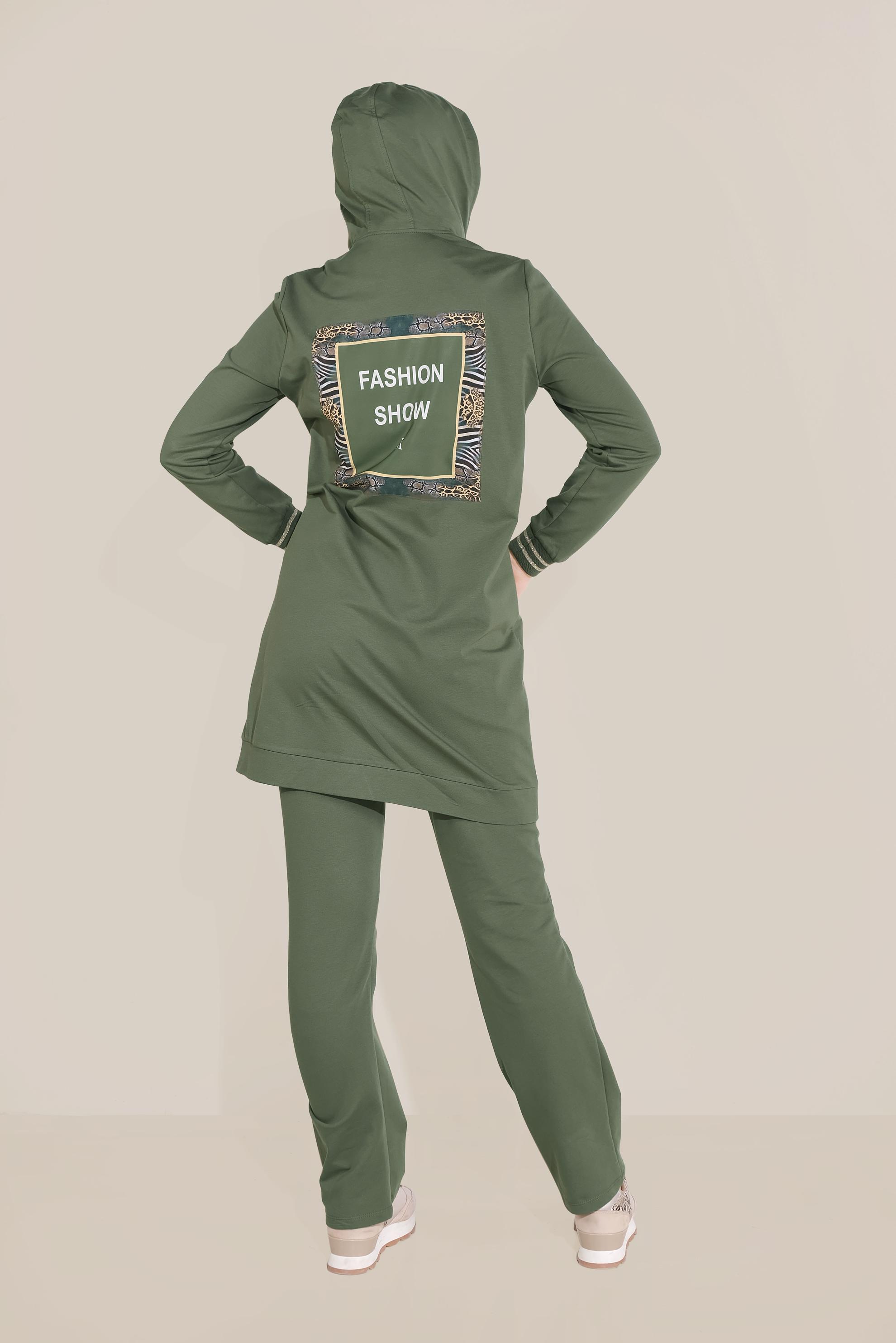 Hijab clothing KHAKI ZIPPED TRACKSUIT 40610