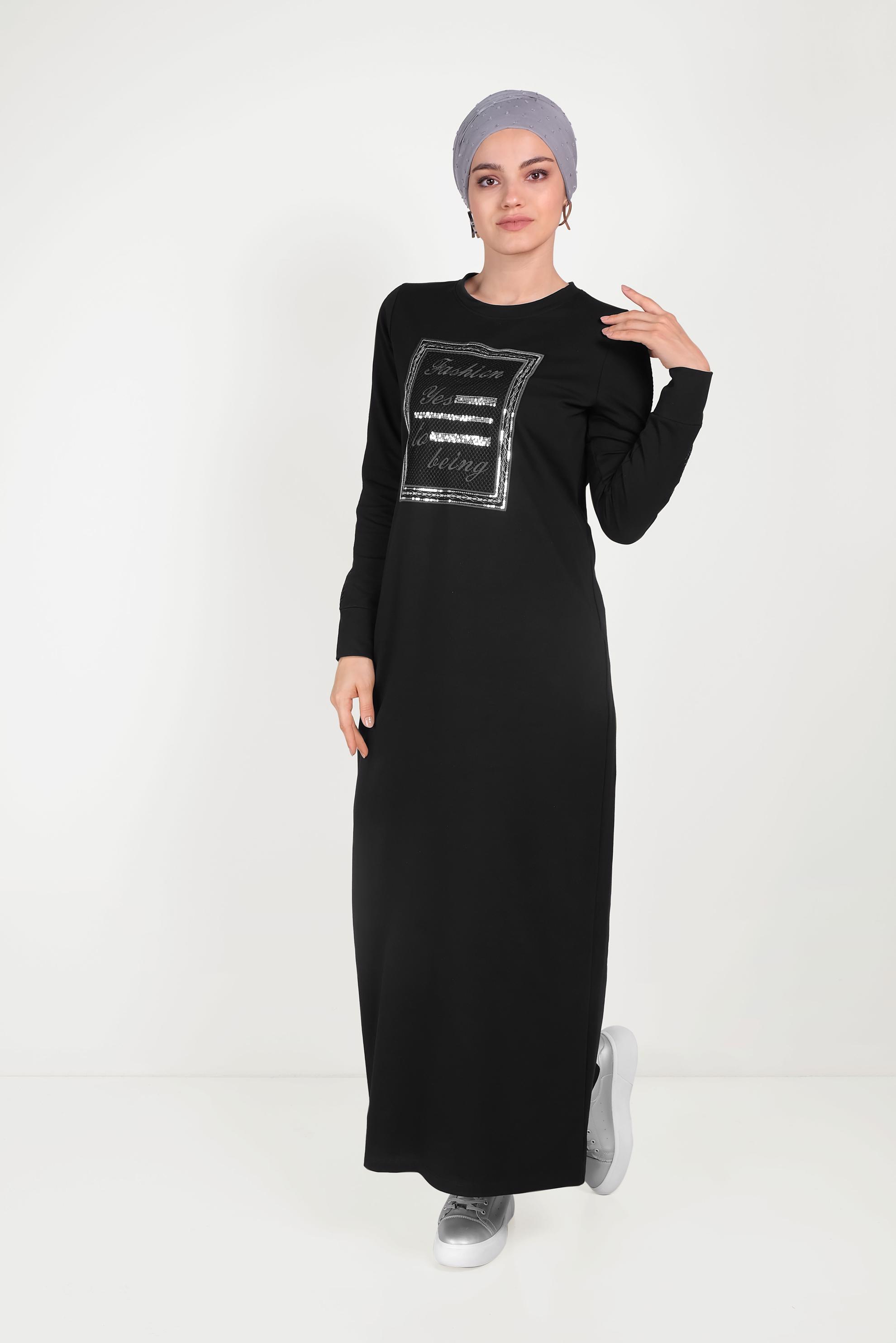 Hijab clothing BLACK 40651 ALEDA EŞOFMAN ELBİSE 38/44 TEK36