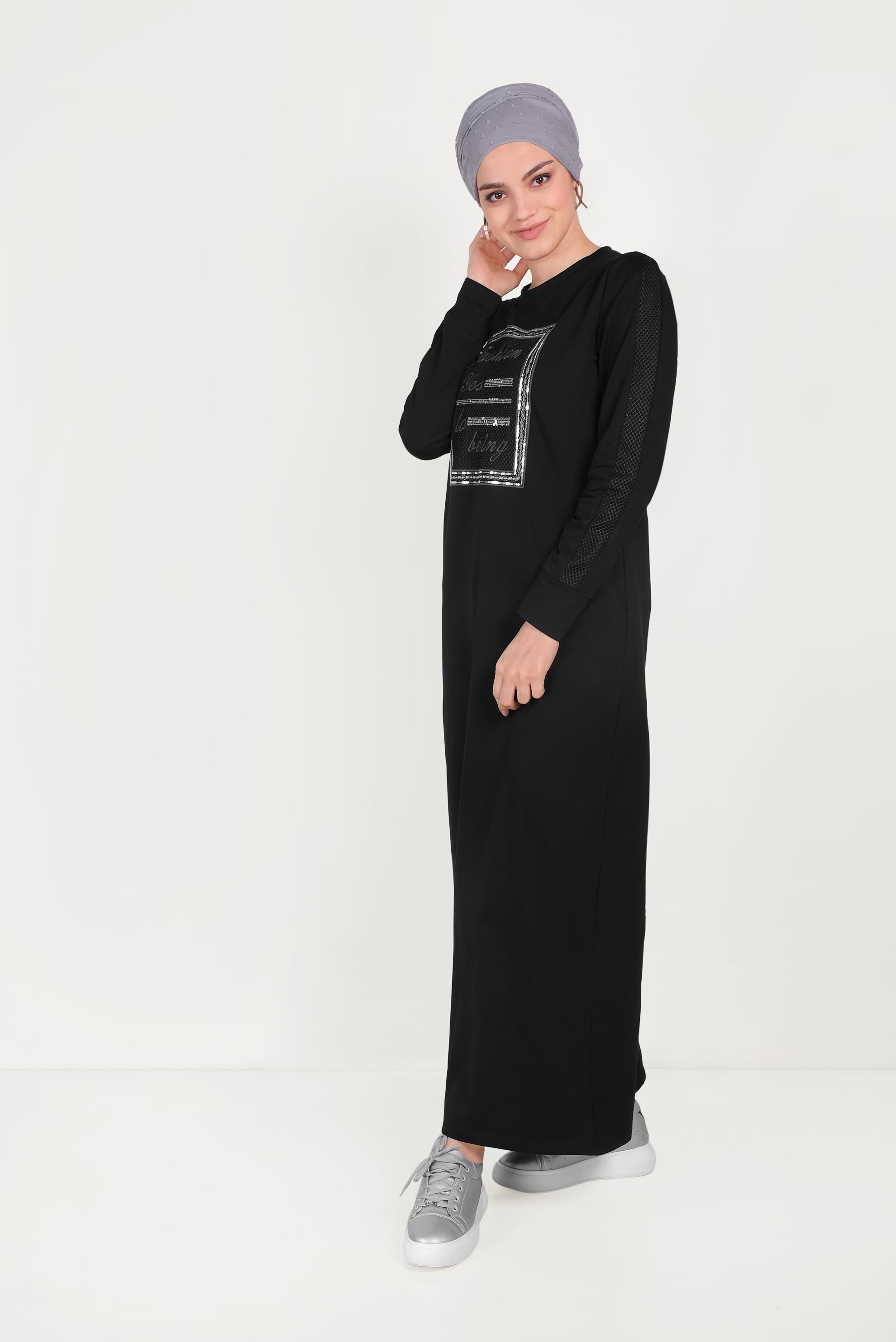 Hijab clothing BLACK 40651 ALEDA EŞOFMAN ELBİSE 38/44 TEK36