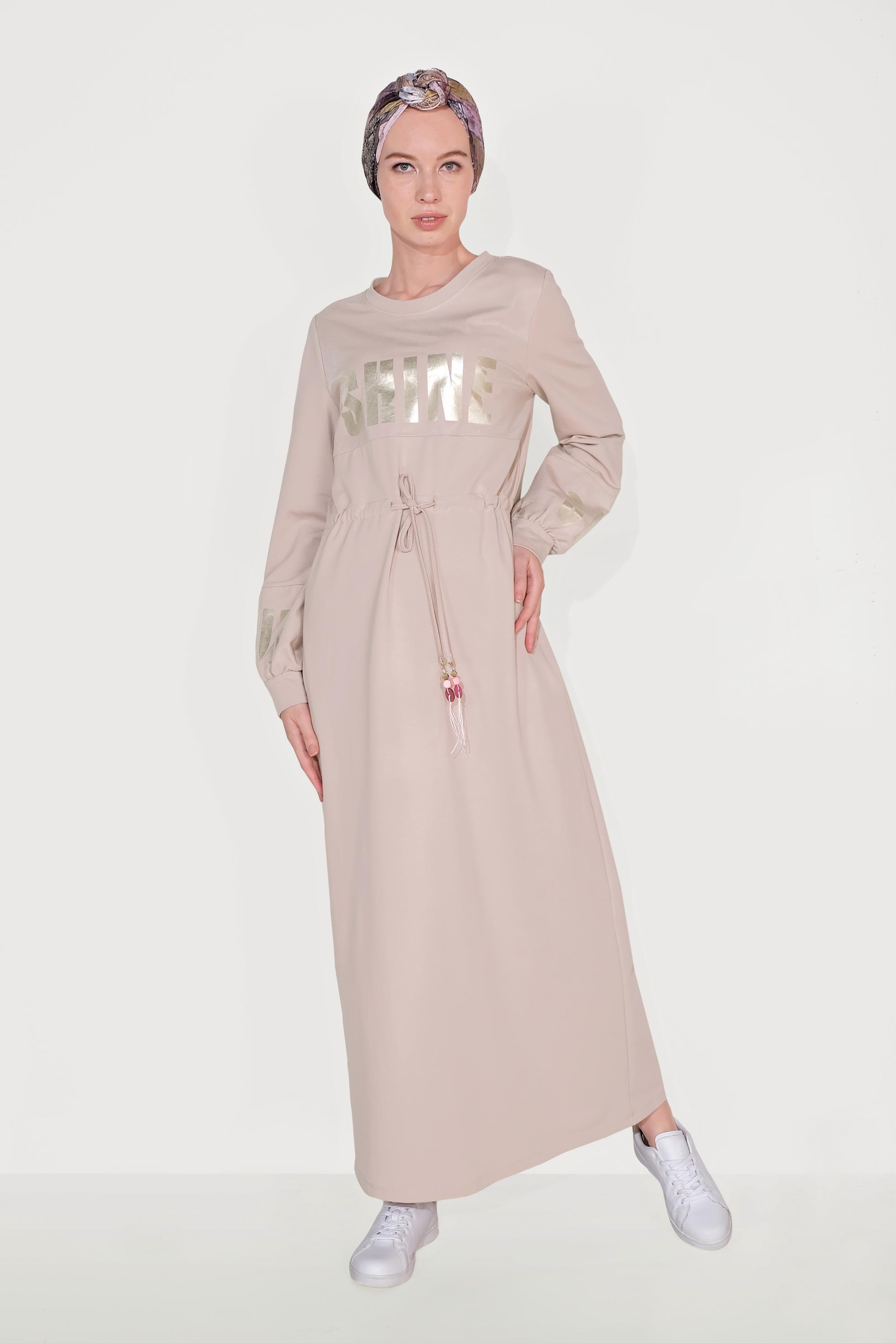 Hijab clothing POWDER TIE WAIST SPORT DRESS 40652 