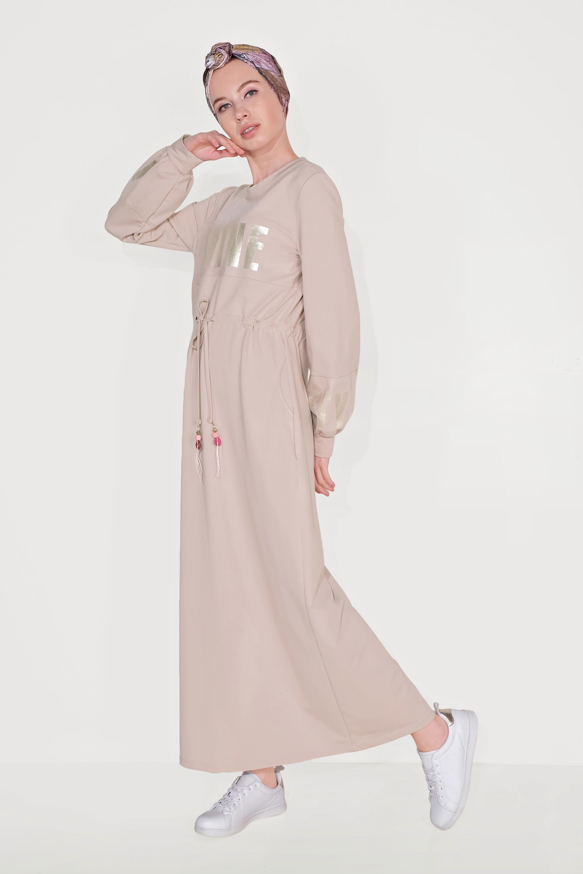 Hijab clothing POWDER TIE WAIST SPORT DRESS 40652 
