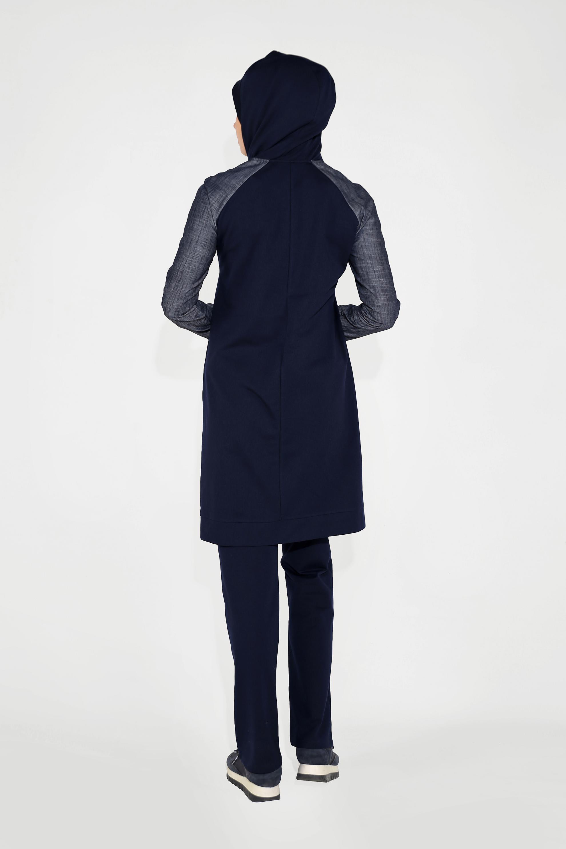 Tesettür giyim LACİVERT PAMUKLU BASKILI EŞOFMAN TAKIM 40655