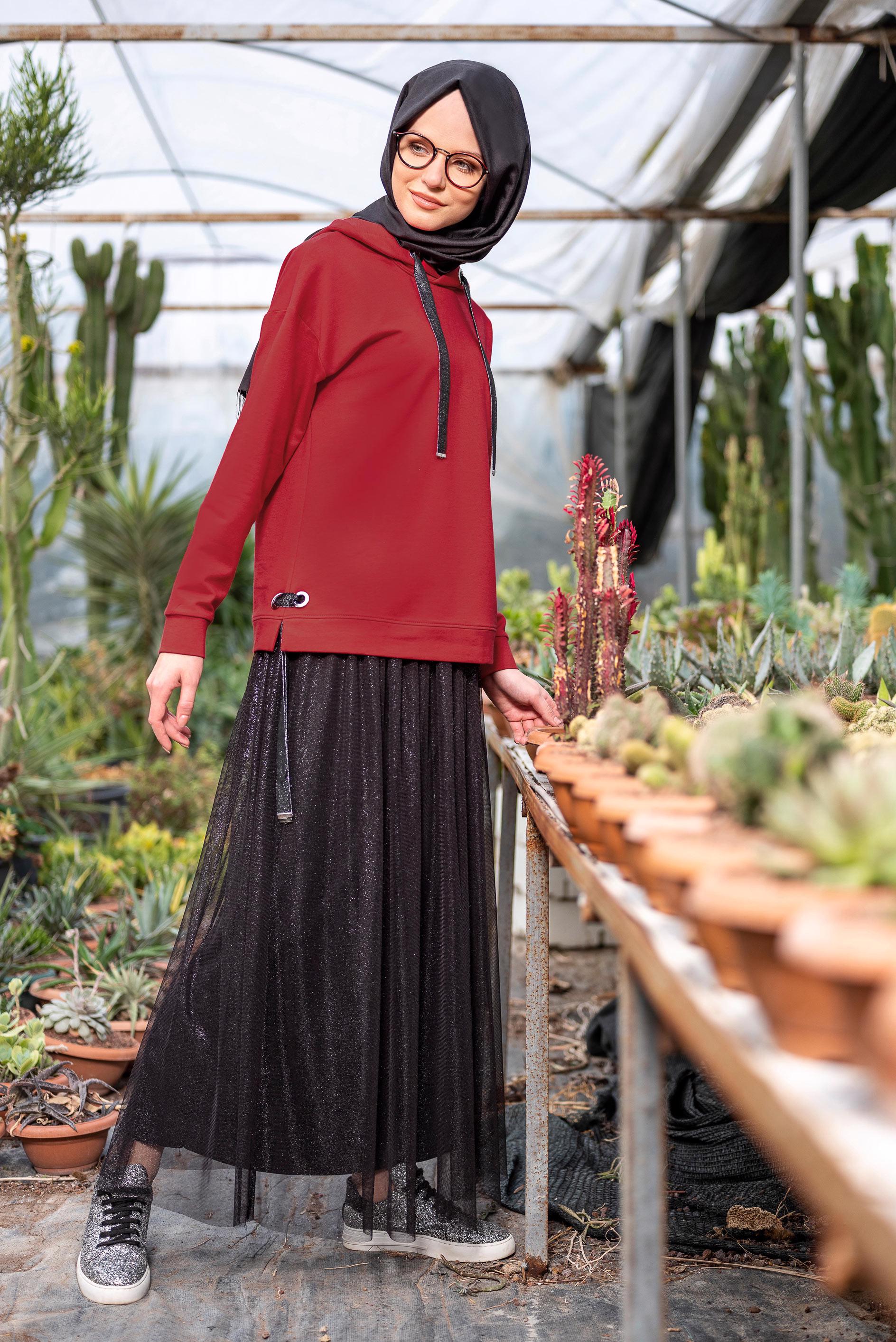 Hijab clothing RED 4067 MARİSS EŞOFMAN TUNİK 36/42 TEK38