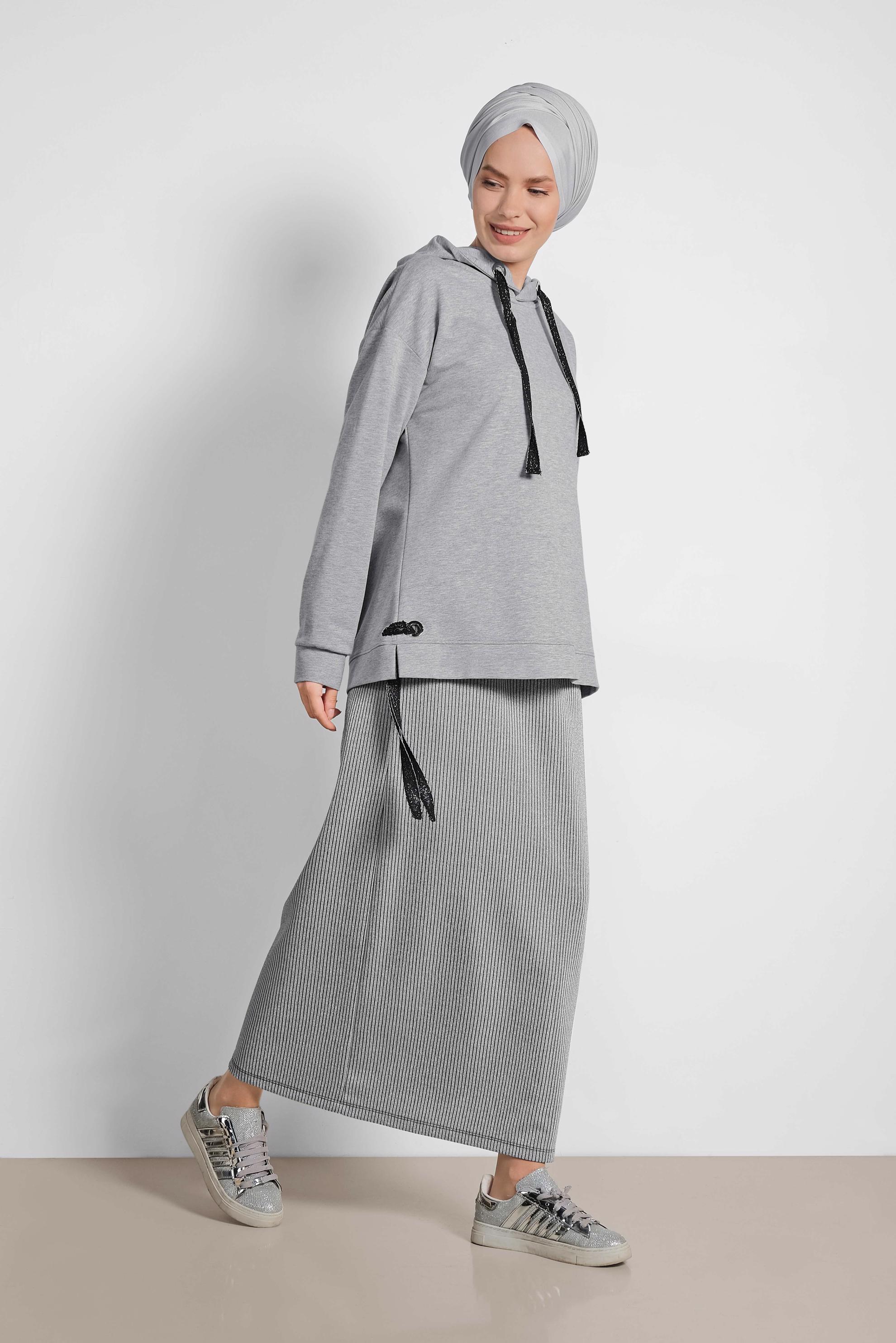 Hijab clothing GREY 4067 MARİSS EŞOFMAN TUNİK 36/42 TEK38