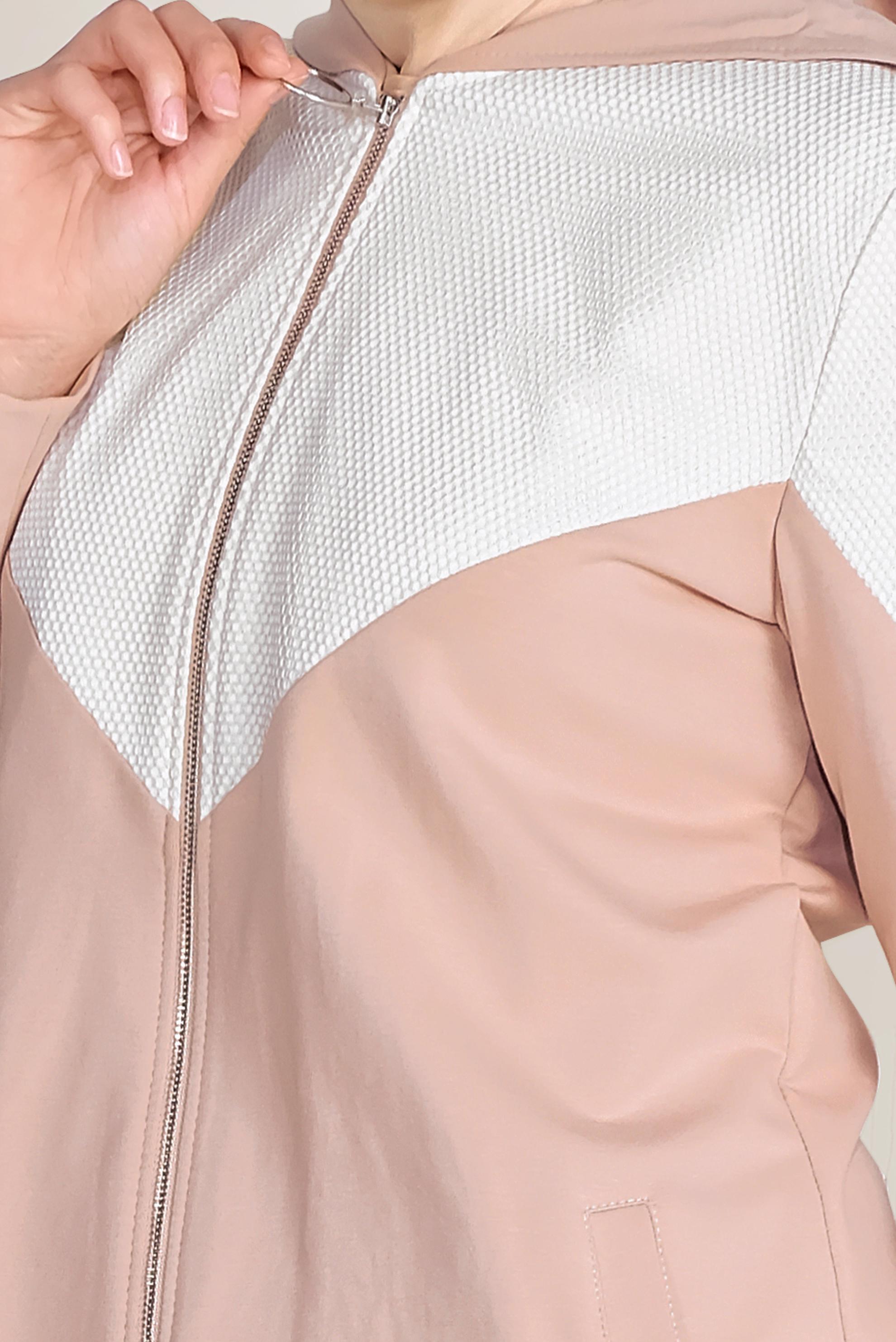 Tesettür giyim PUDRA PAMUKLU FİLE DETAYLI FERMUARLI EŞOFMAN TUNİK 40679 