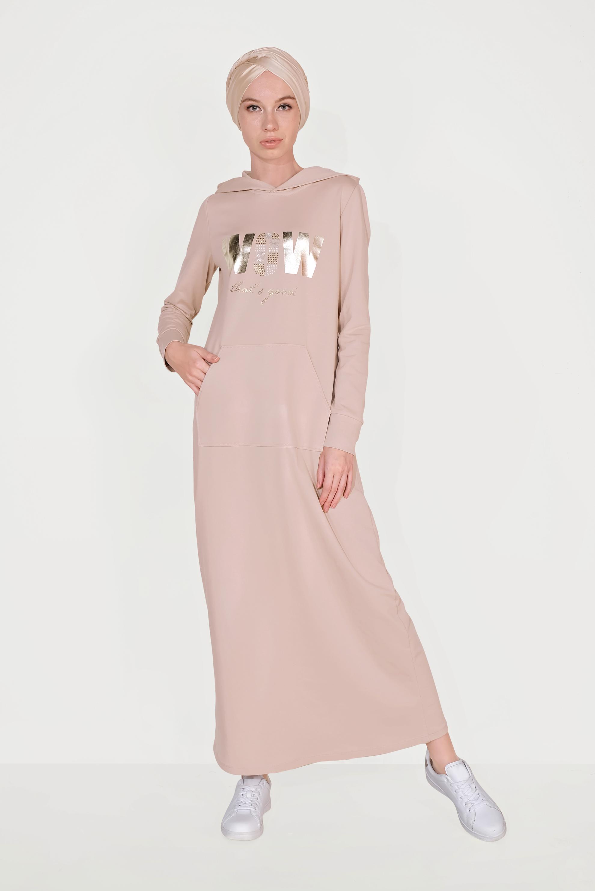 Vêtements hijab POUDRE 40684 ALEDA EŞOFMAN ELBİSE 36/42 TEK38