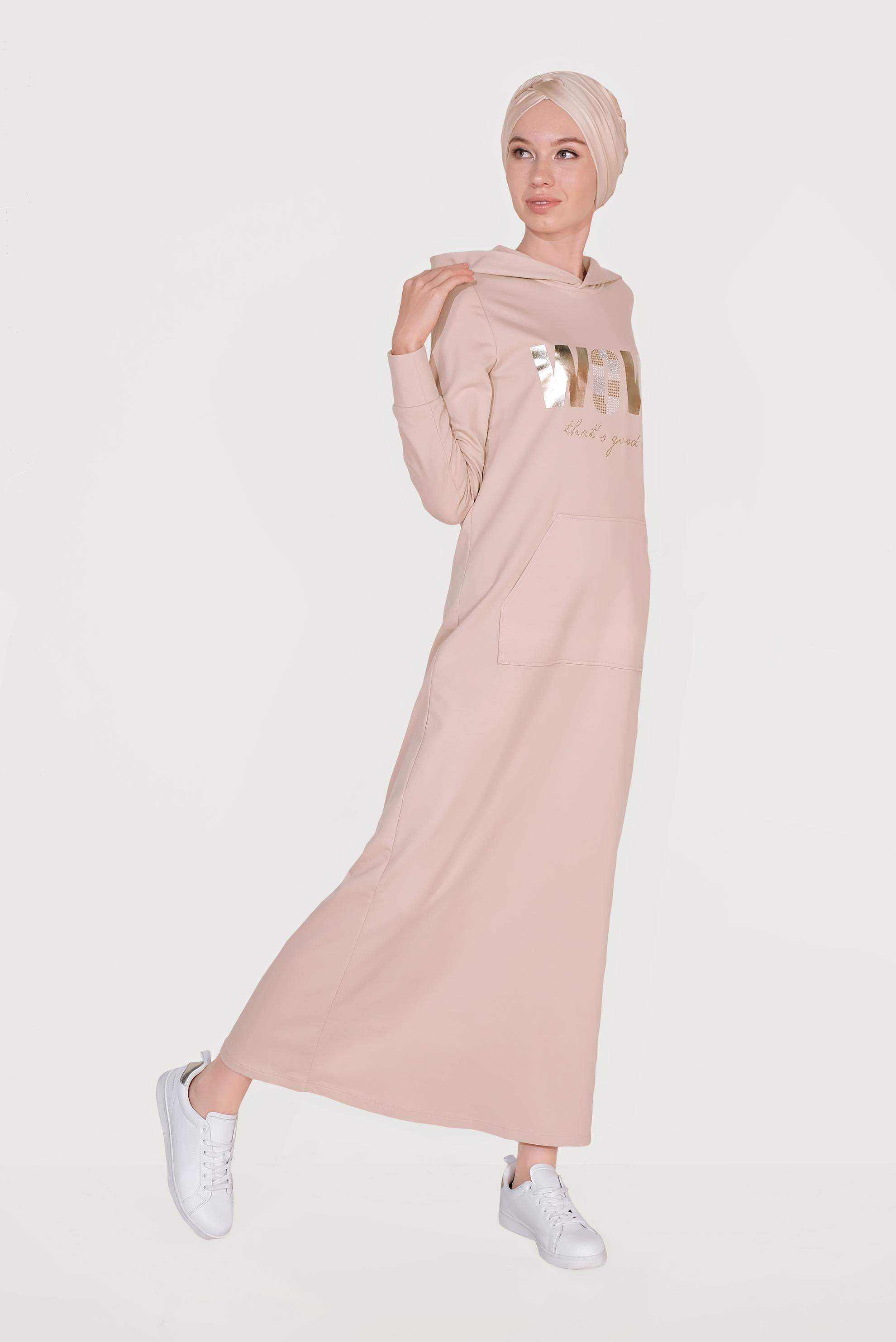 Vêtements hijab POUDRE 40684 ALEDA EŞOFMAN ELBİSE 36/42 TEK38