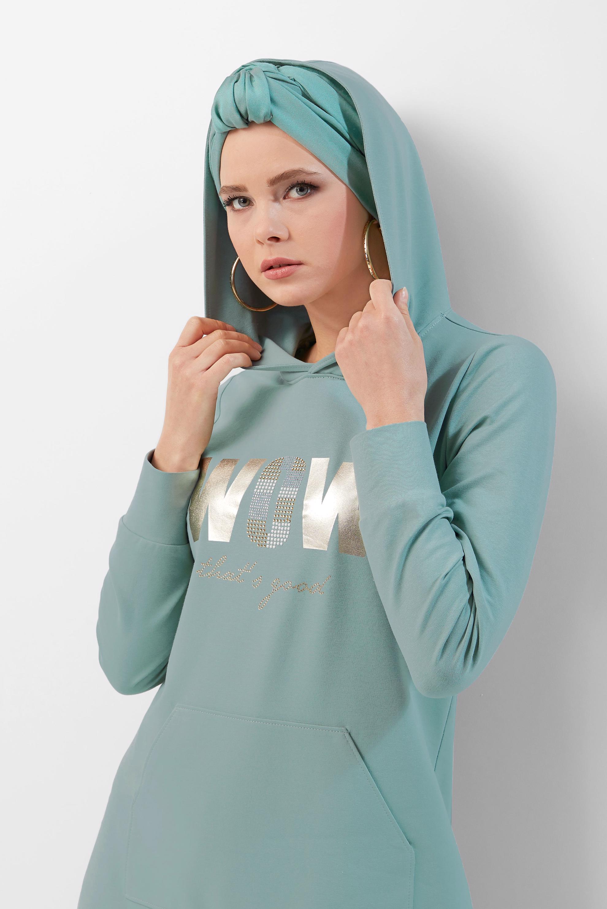 Vêtements hijab VERT 40684 ALEDA EŞOFMAN ELBİSE 36/42 TEK38