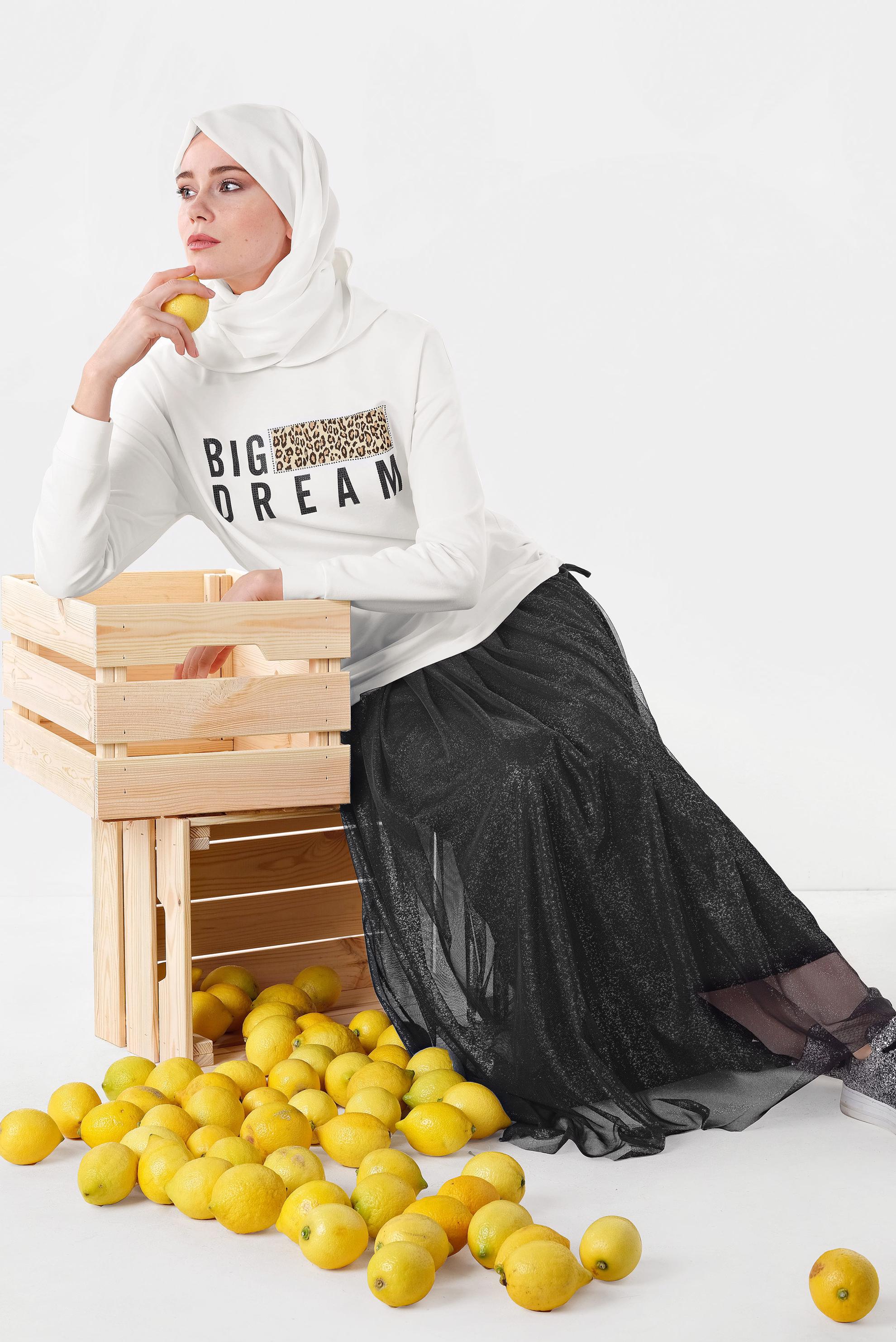 Hijab clothing WHITE 4070 MARİSS EŞOFMAN TUNİK 36/42 TEK38