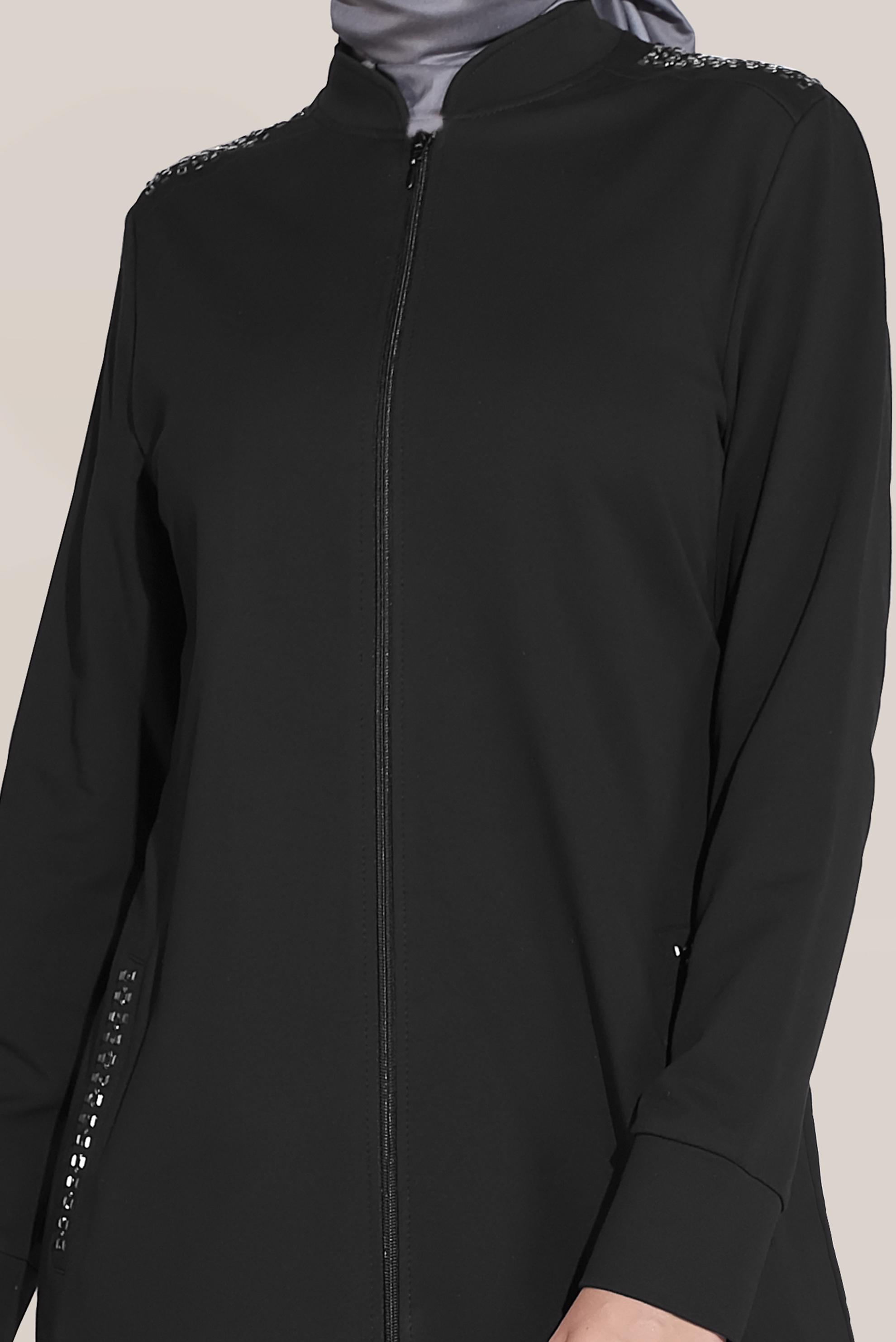 Tesettür giyim SİYAH PAMUKLU HAKİM YAKA EŞOFMAN TUNİK 40722