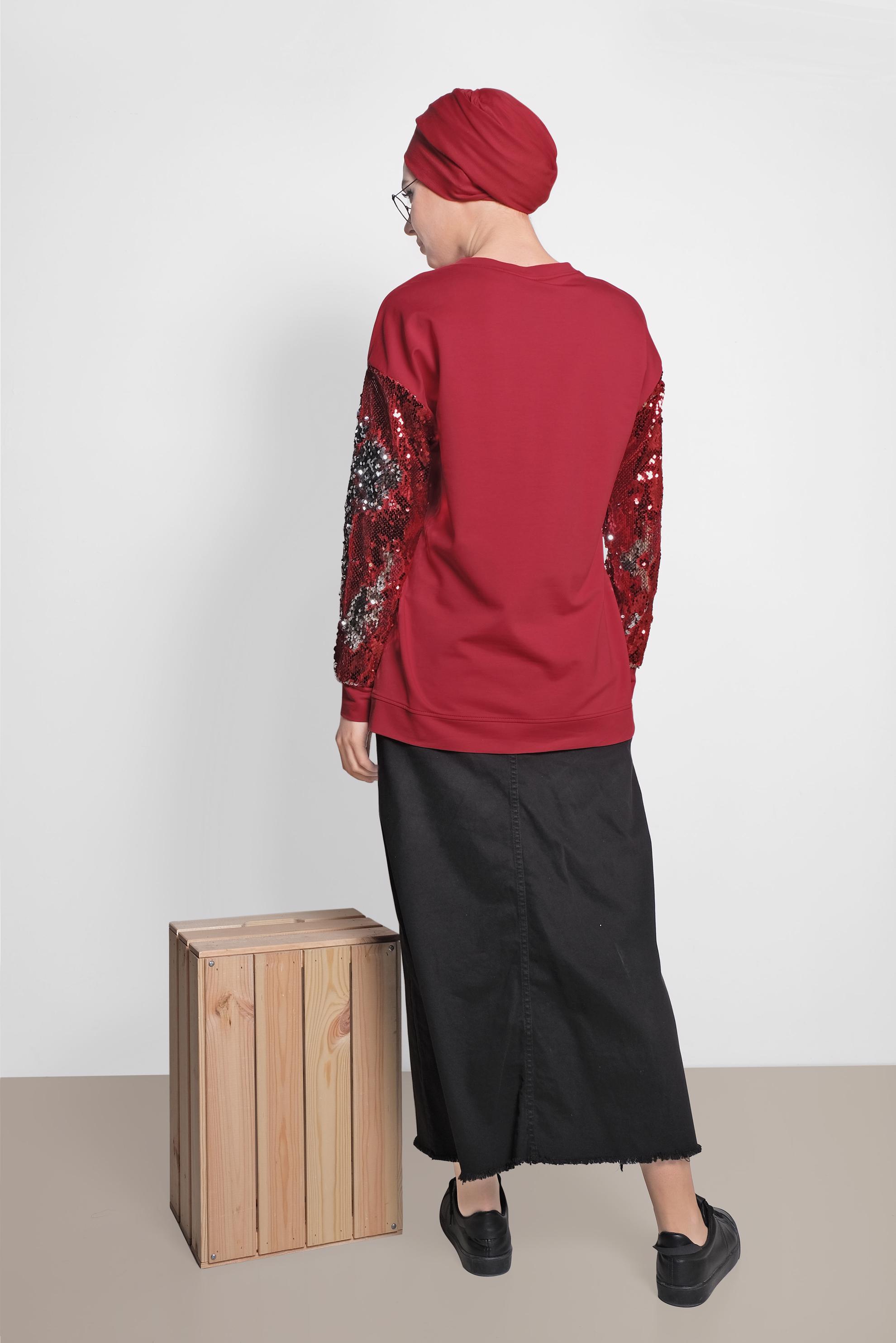 Hijab clothing CLARET RED 4074 MARİSS EŞOFMAN TUNİK 36/42