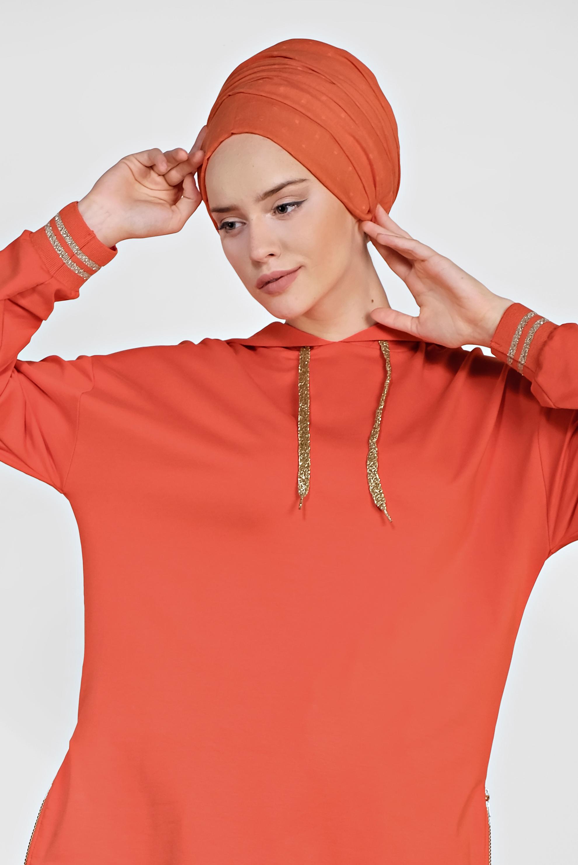 Hijab clothing ORANGE 4079 MARİSS SWEAT 36/42 TEK38